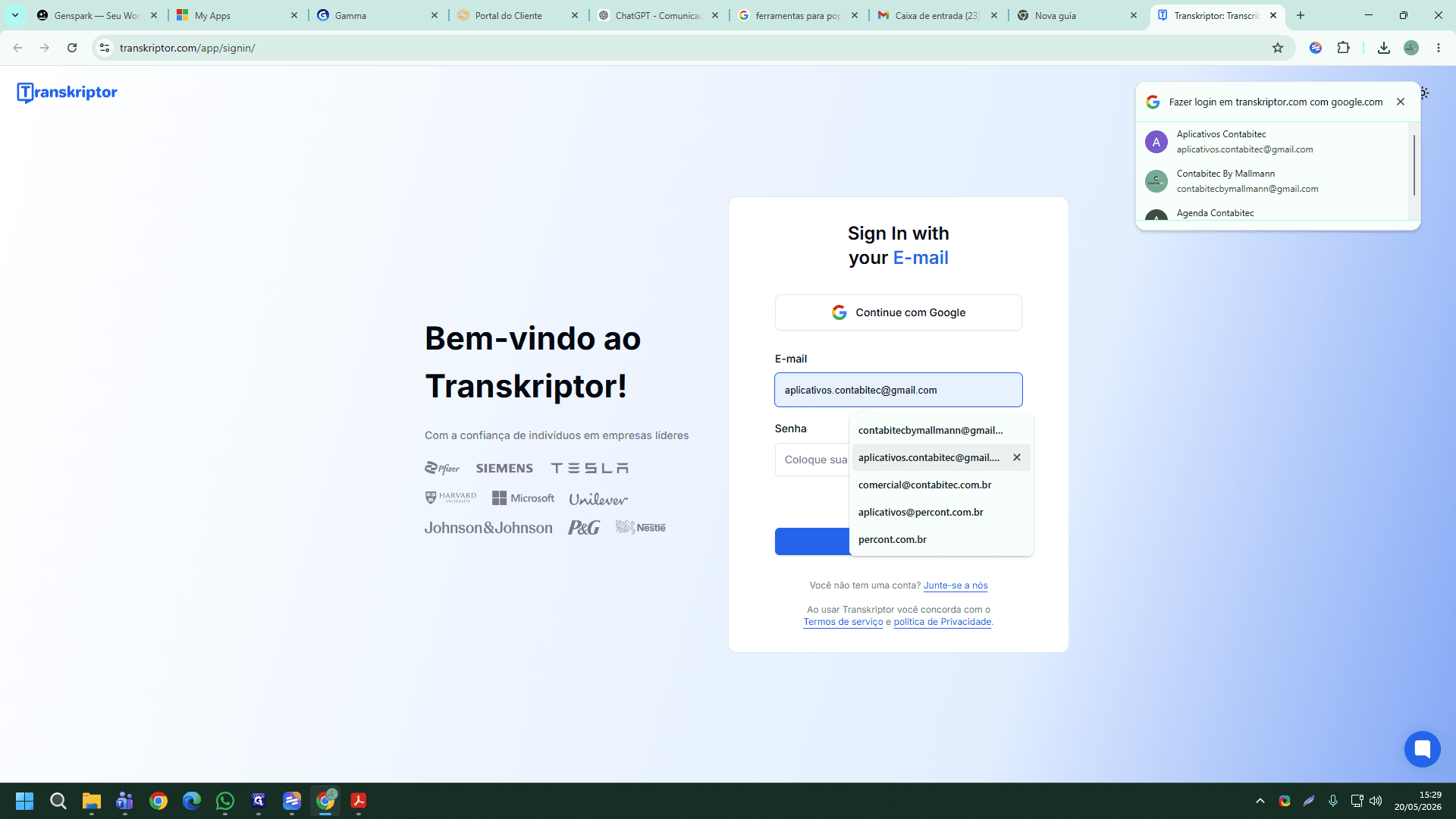 Step #4: Digite o e-mail aplicativos.contabitec@gmail.com