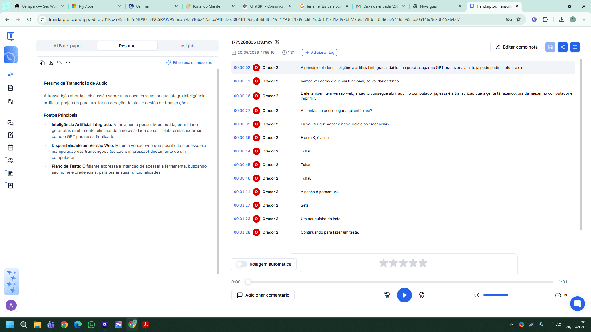 Step #8: Com a tela dividida aberta, clique no botão AI Bate-papo para abrir a janela do assistente inteligente.