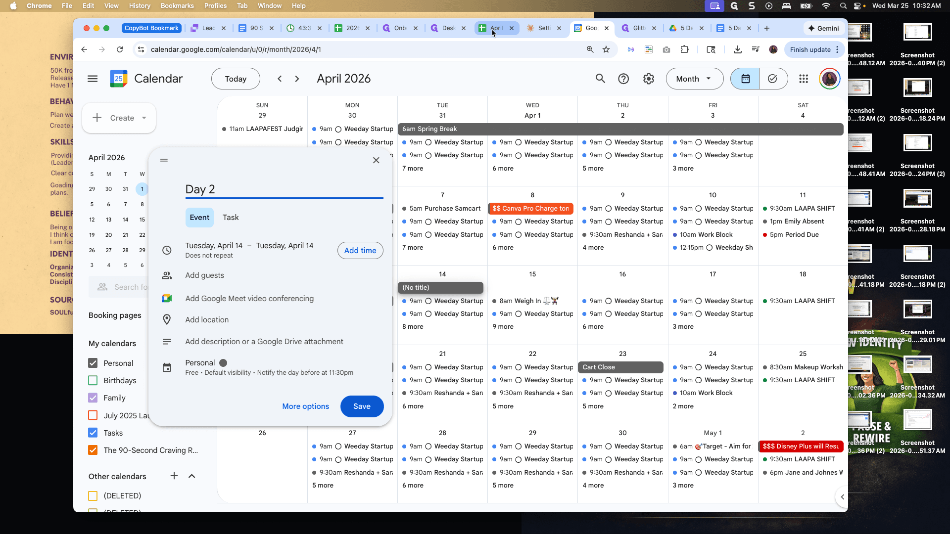 Step #49: Click on "April"