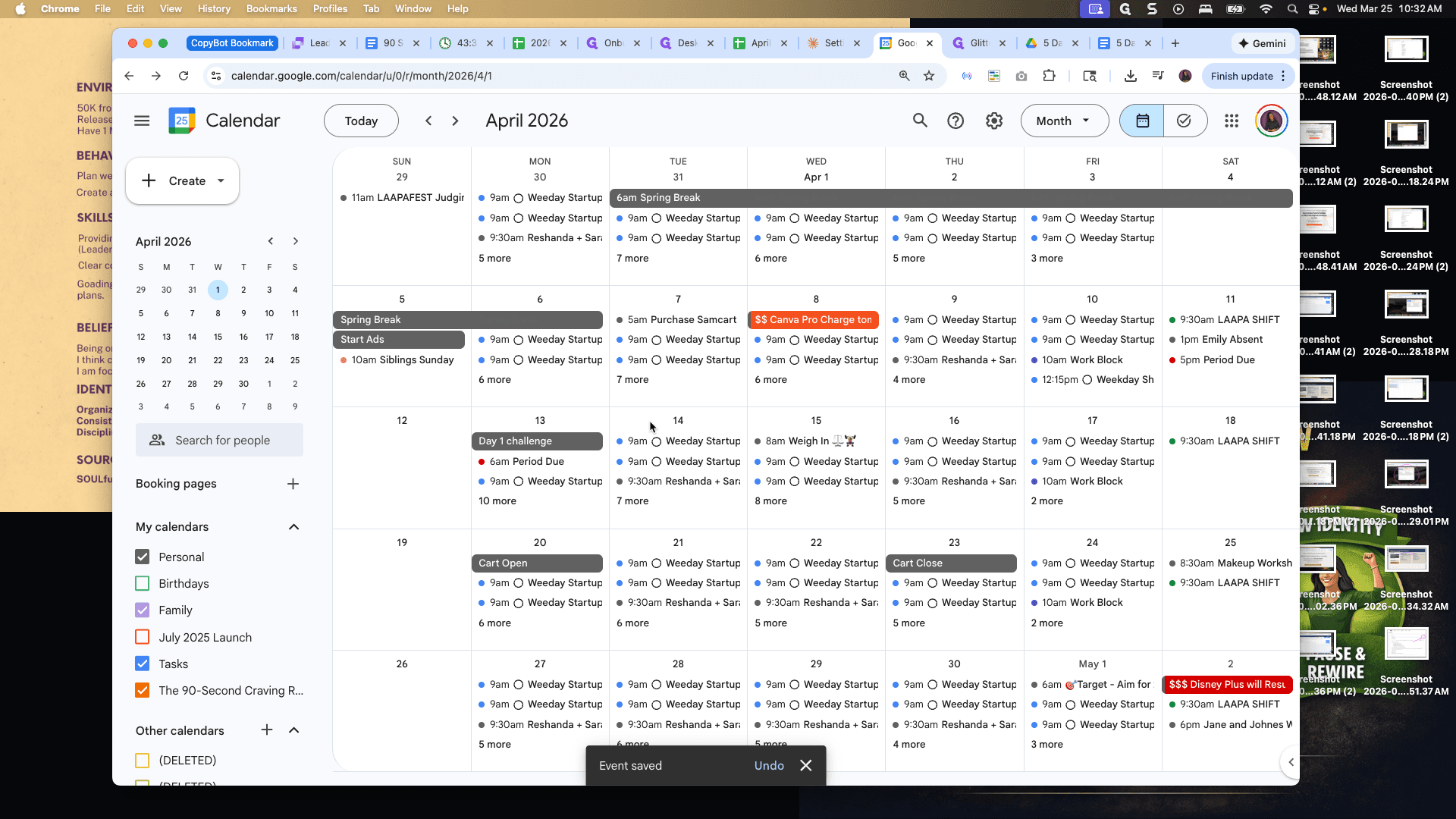 Step #47: Click on "9am Weeday Startup • 8am Weigh In 9am Weeday Startup"