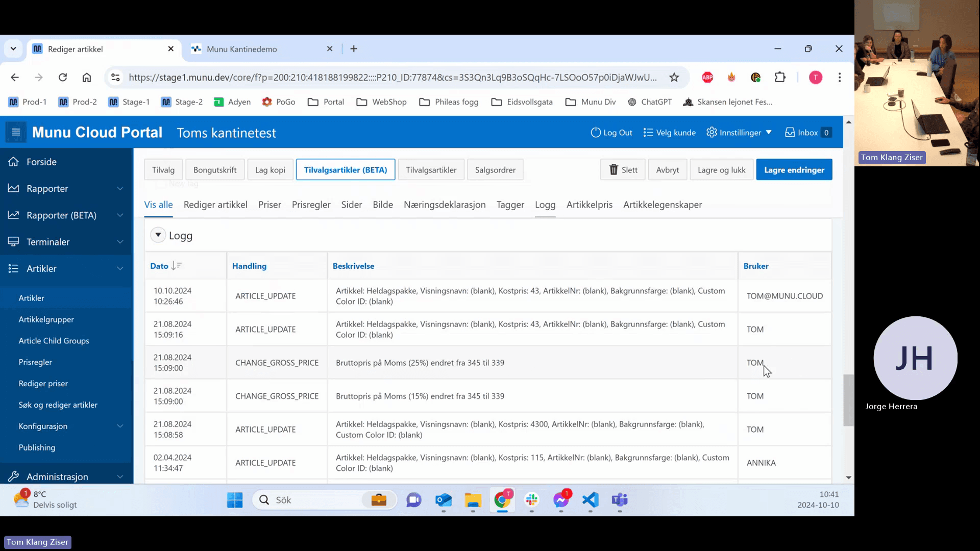 Step #63: Review the user column and timestamp to identify who made specific updates.