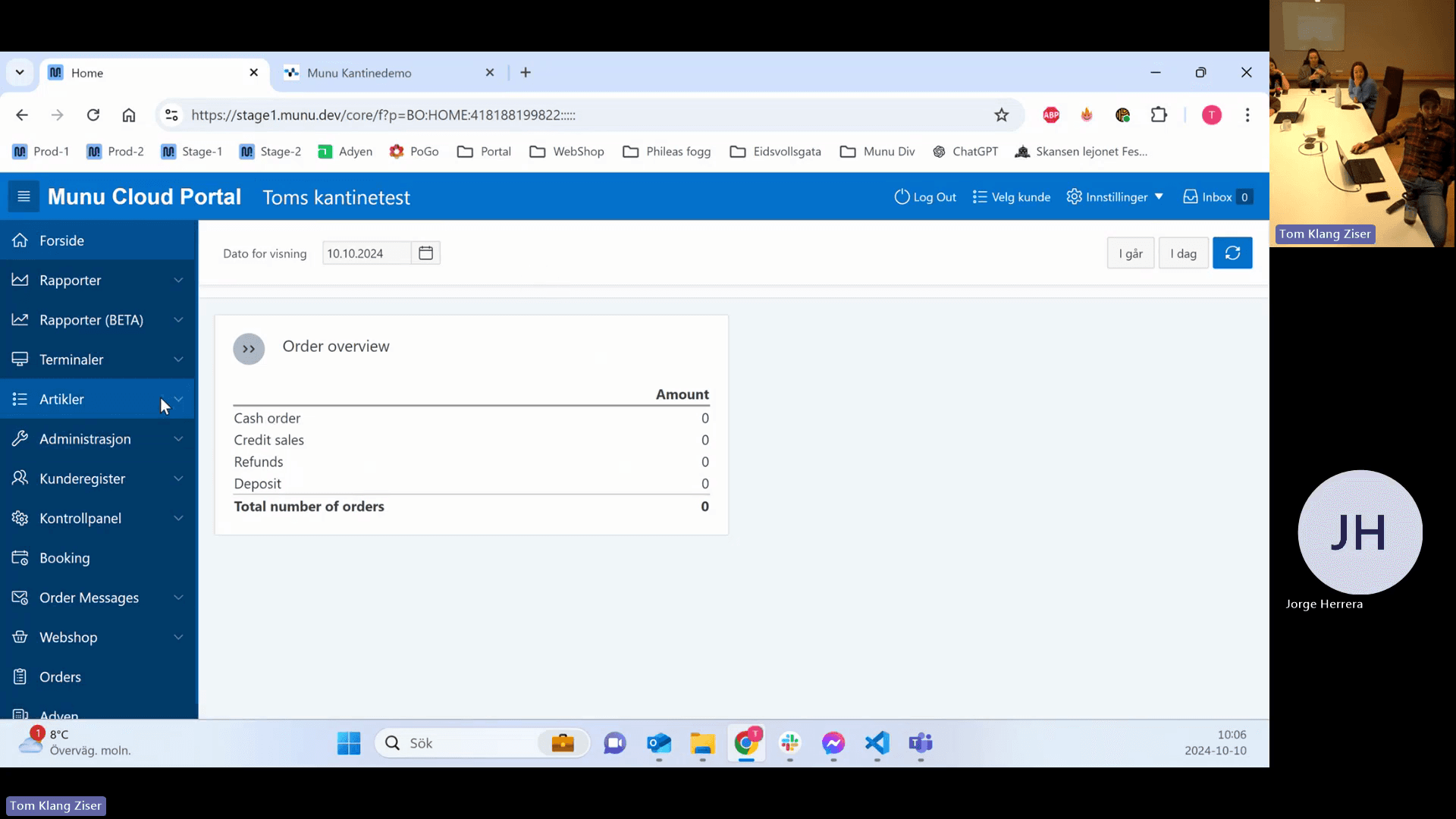 Step #6: Click Artikler in the left-hand navigation menu.