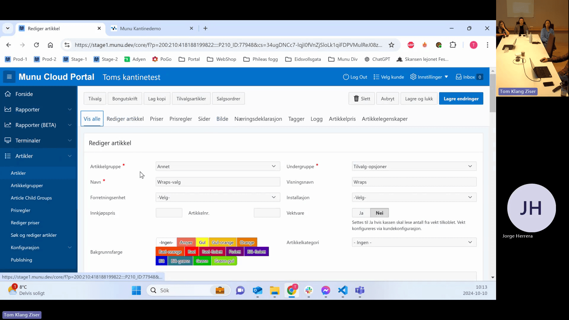 Step #16: Ensure you are on the Rediger artikkel (Edit article) tab.