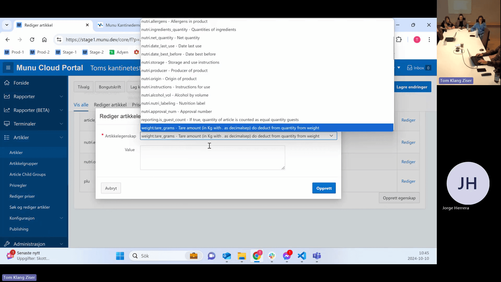 Step #59: Select weight.tare_grams.