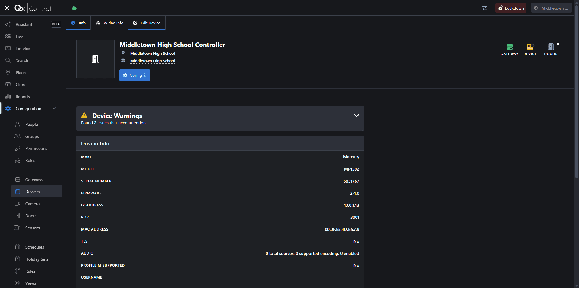 Step #2: Click Edit Device on the controller you want to modify.