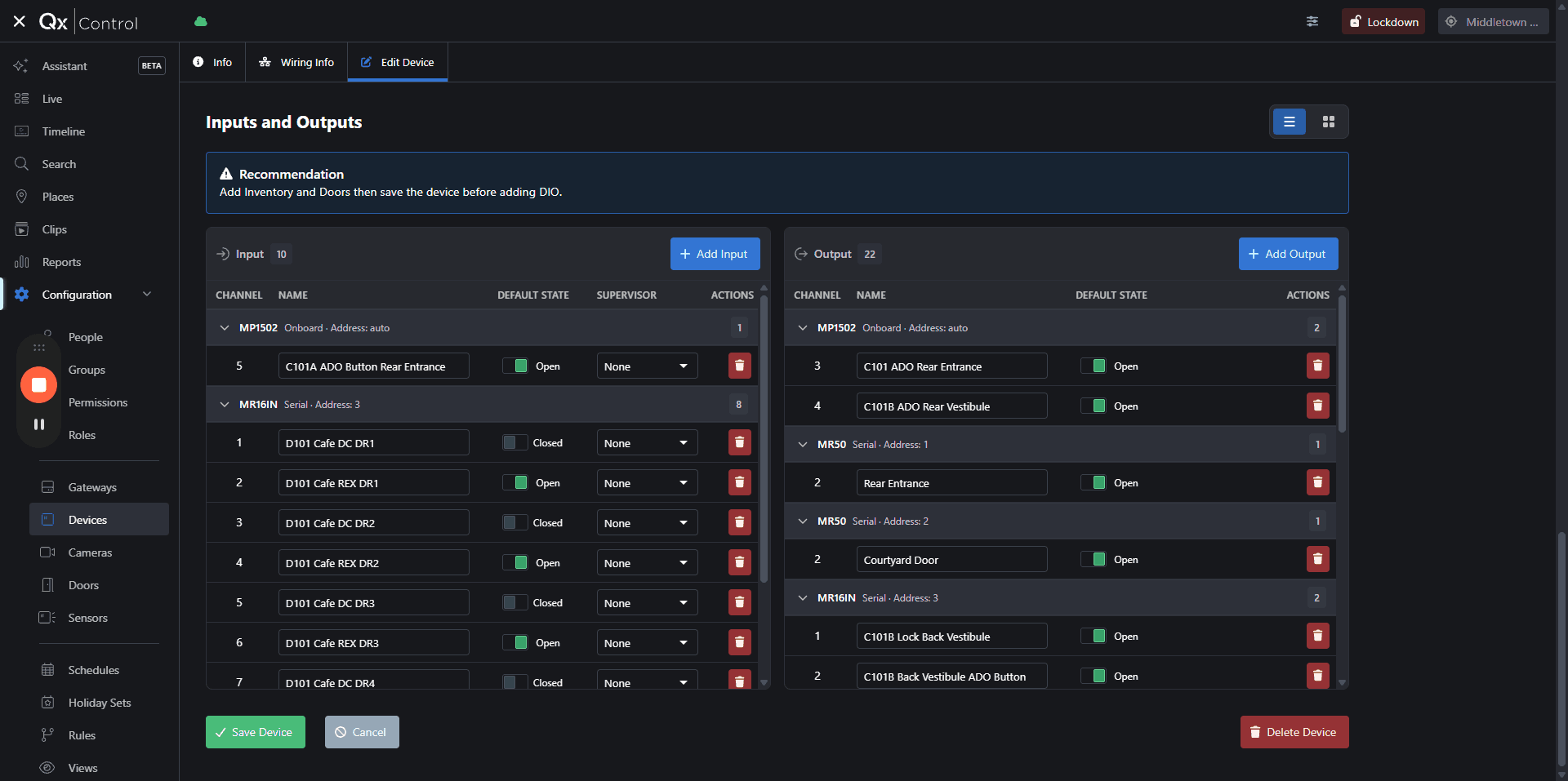 Step #5: Click ā Save Device in the bottom-right corner to apply the new configuration to your controller.