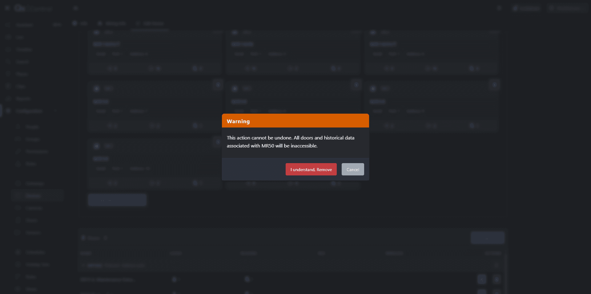 Step #4: In the warning dialog that appears, click the red I understand, Remove button to confirm.