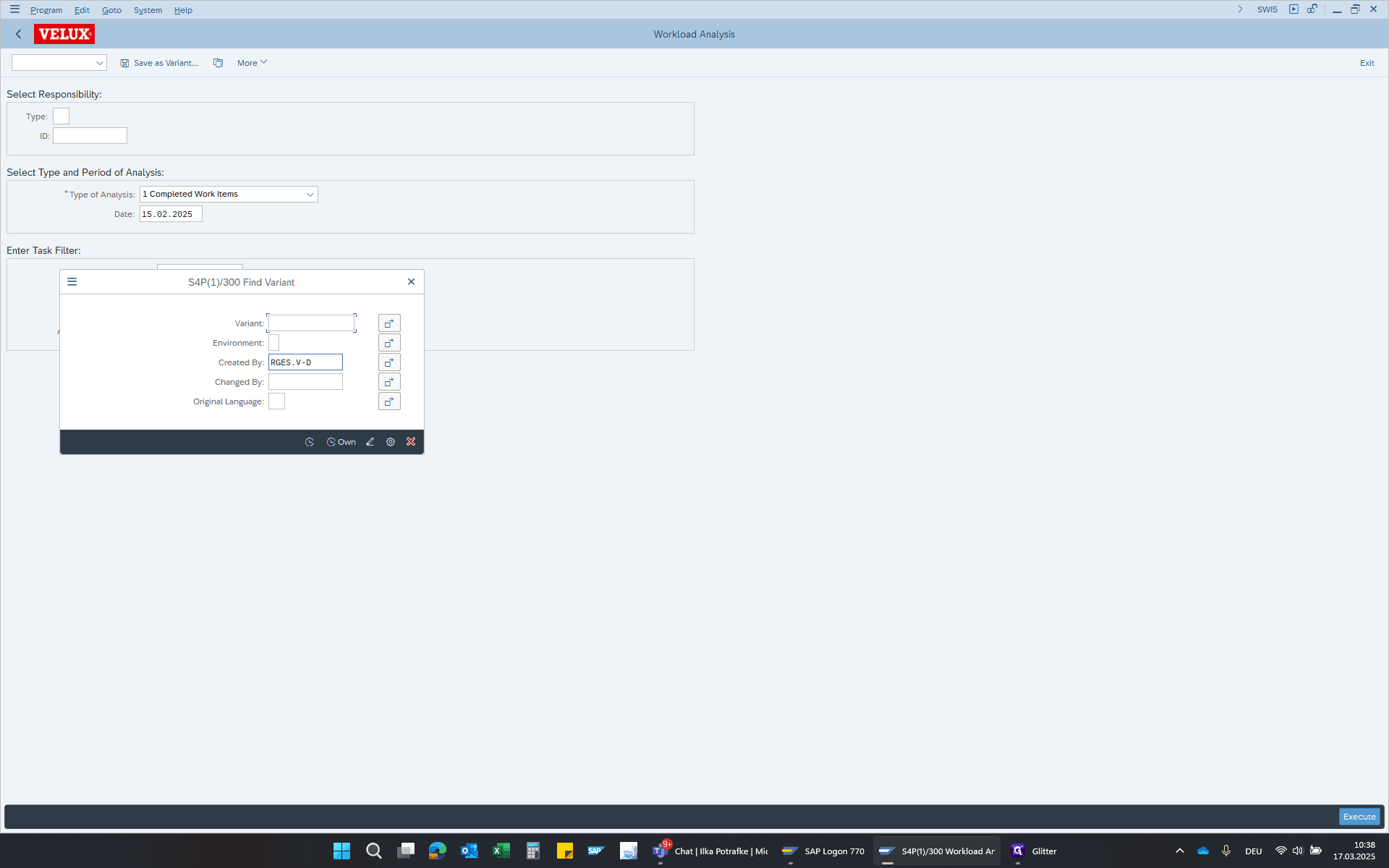 Step #4: Hinterlegt "RGES.V - D" als 'Created By'
