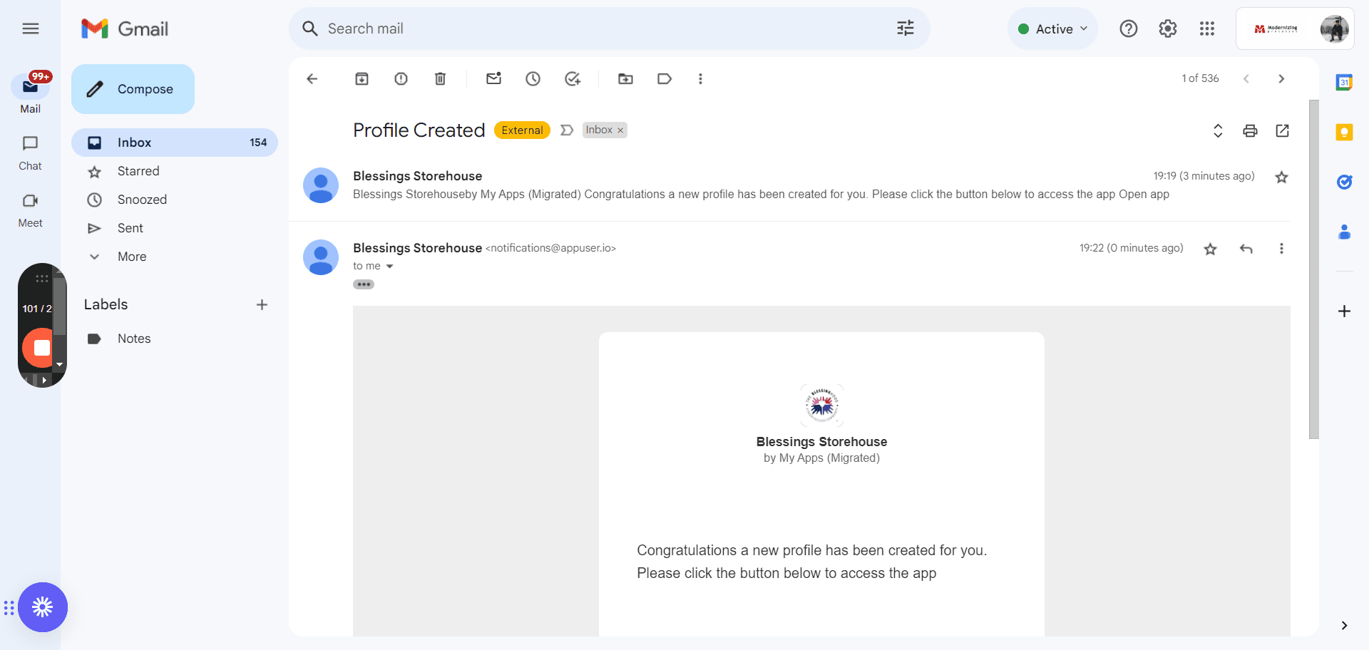 Step #8: Email Received