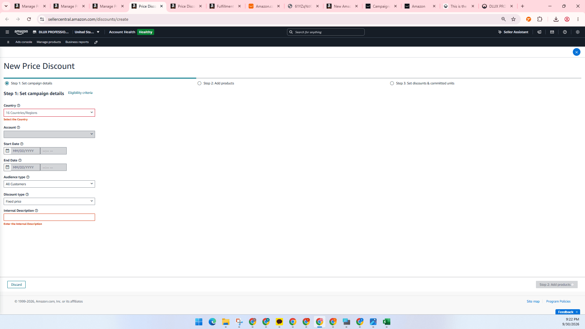 Step #1: Click the Country dropdown menu and select your target marketplace.