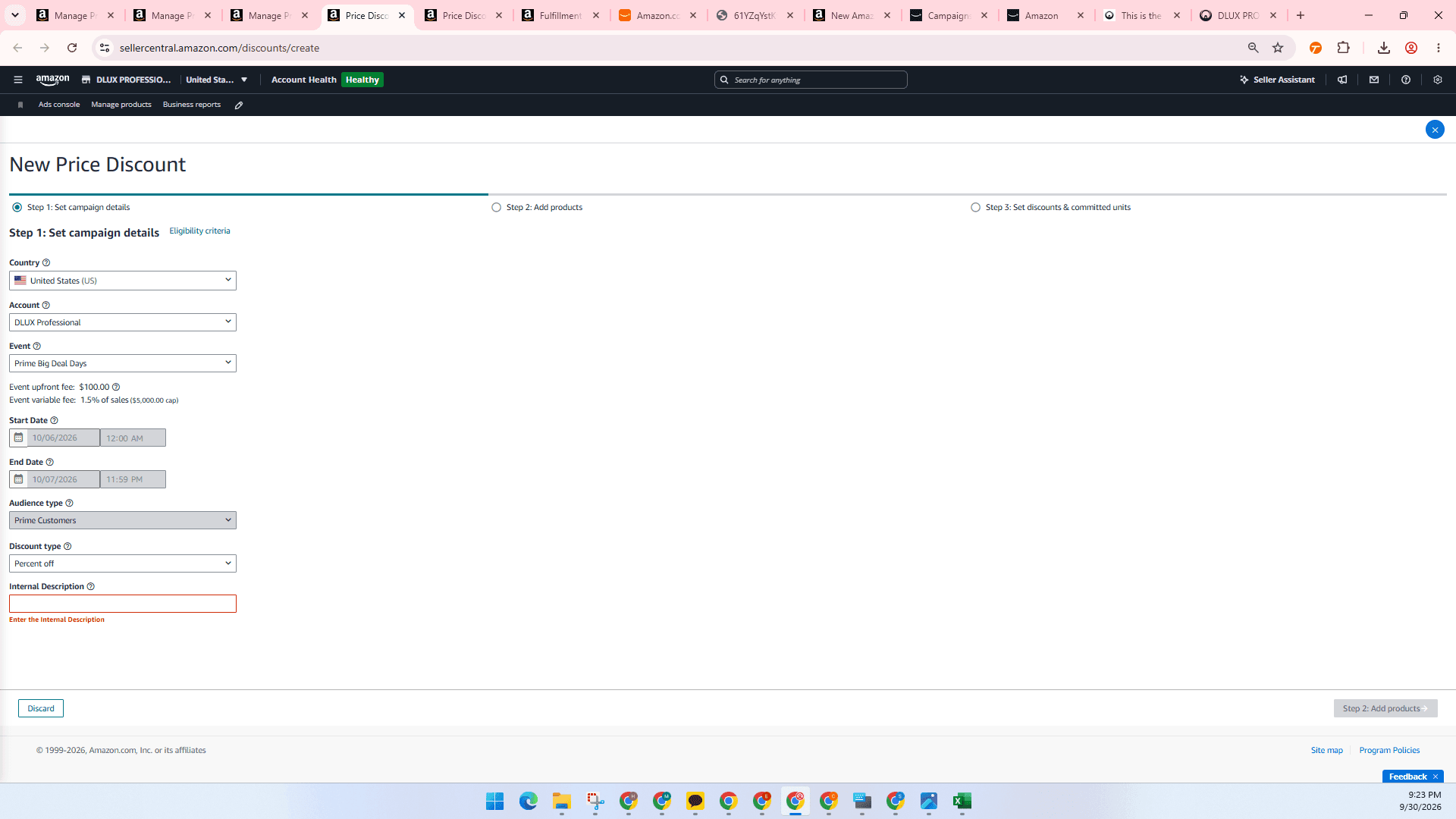 Step #6: Enter a name in the Internal Description field.