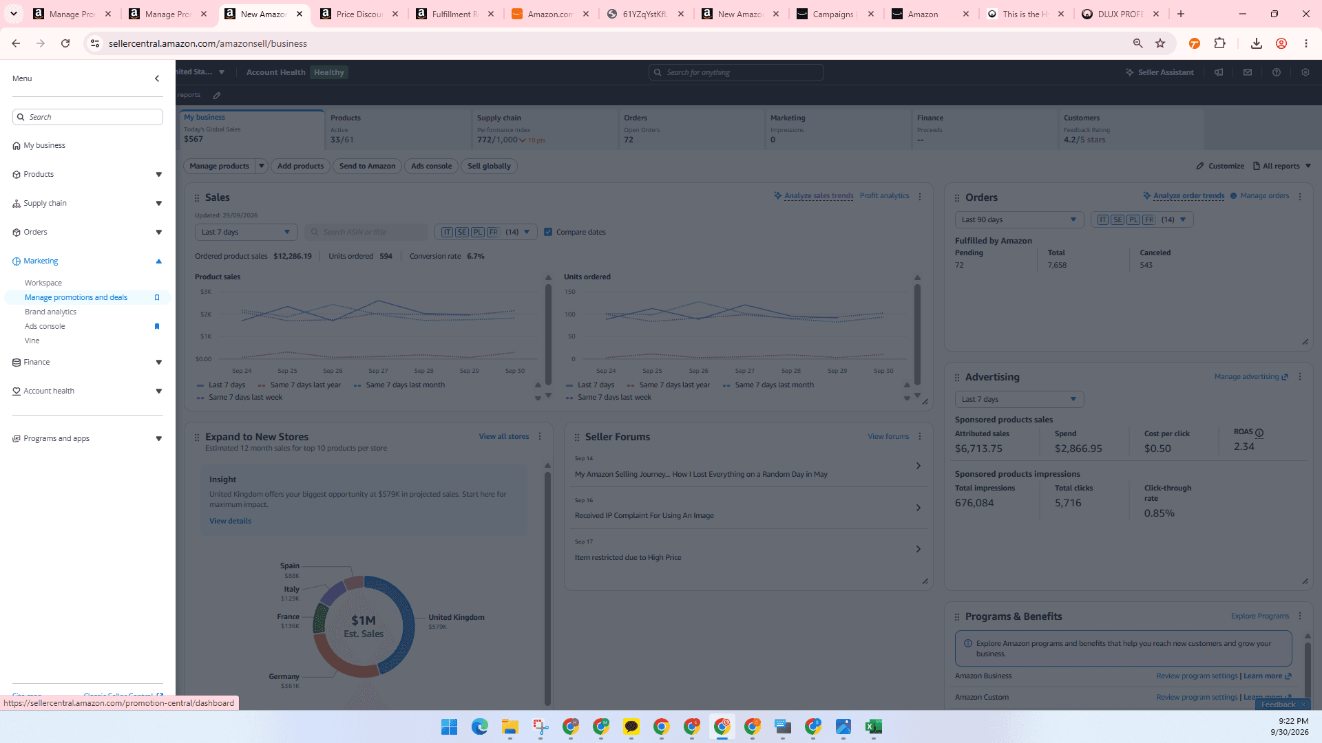 Step #3: Click on Manage promotions and deals.