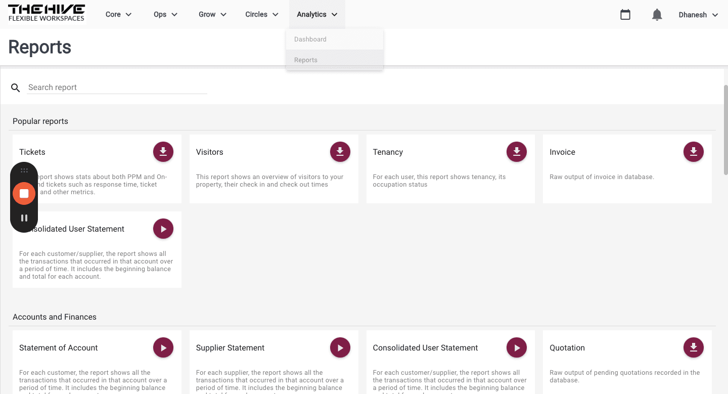 Step #6: Click "Reports"