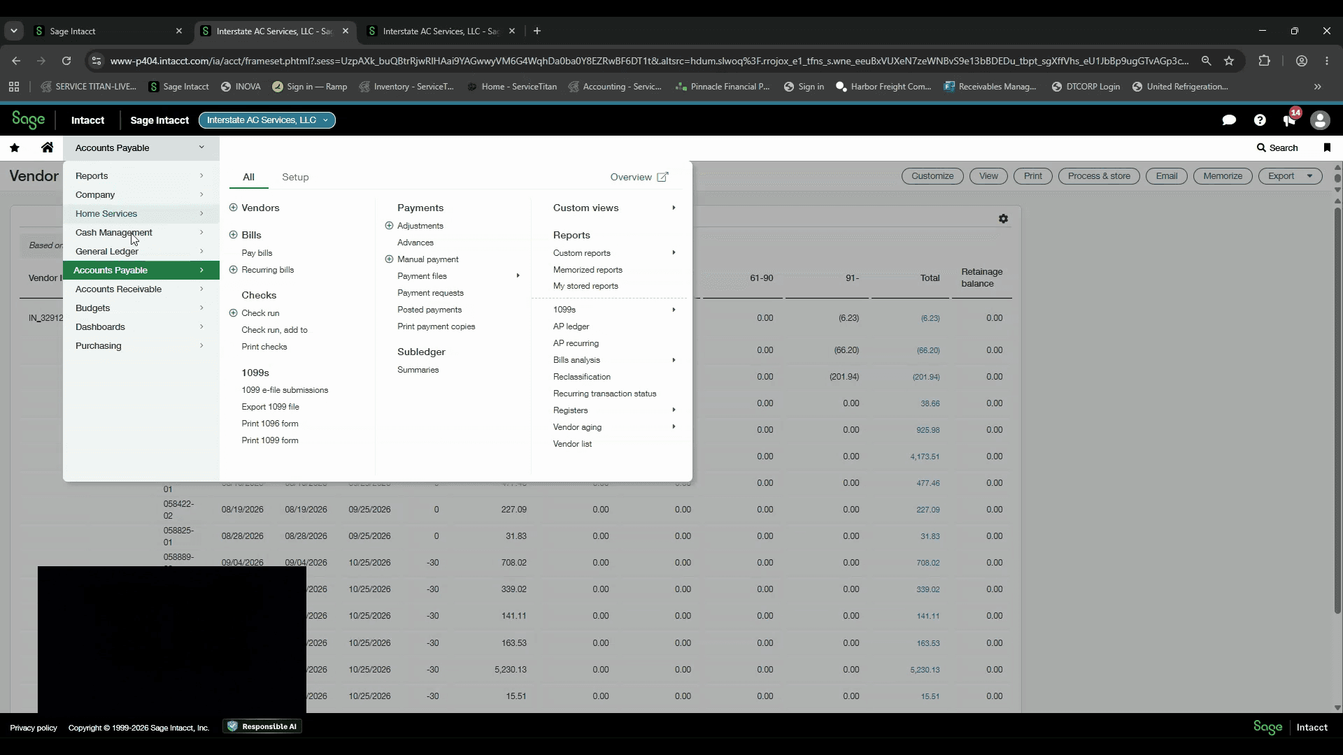 Step #2: Click Pay Bills from the menu options.