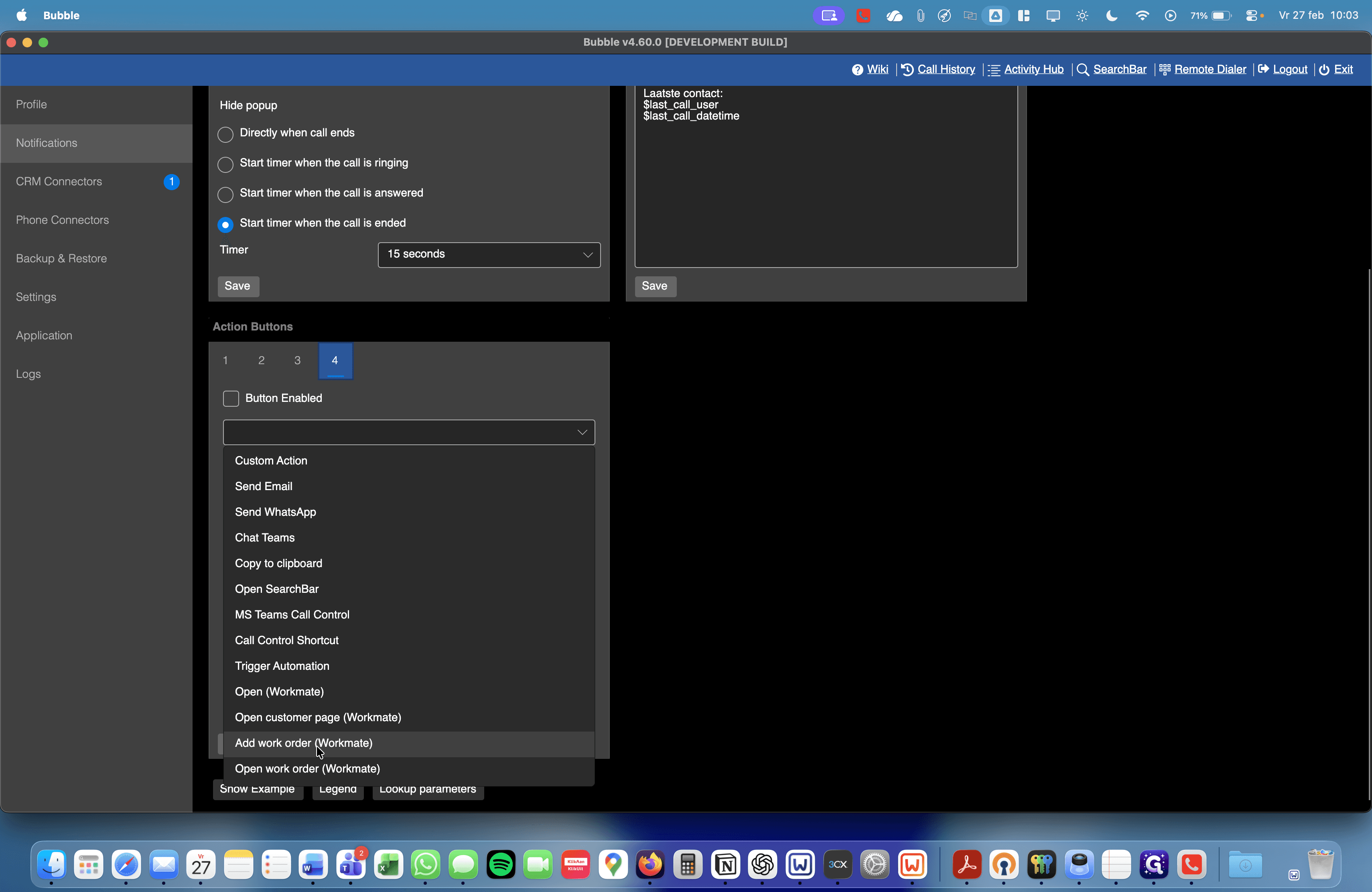 Step #17: Klik op "Add work order ( Workmate )"