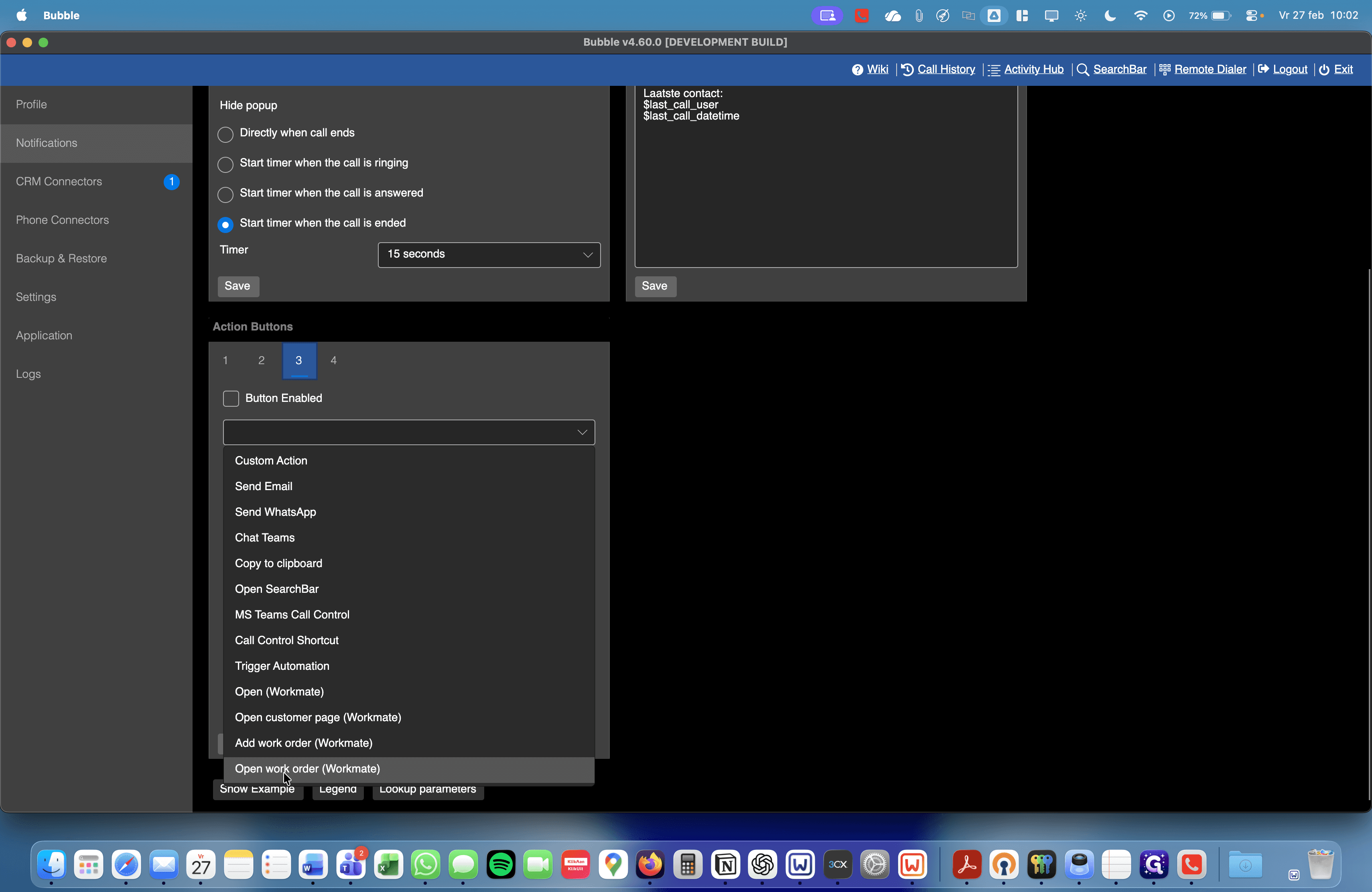 Step #13: Klik op "Open work order ( Workmate )"