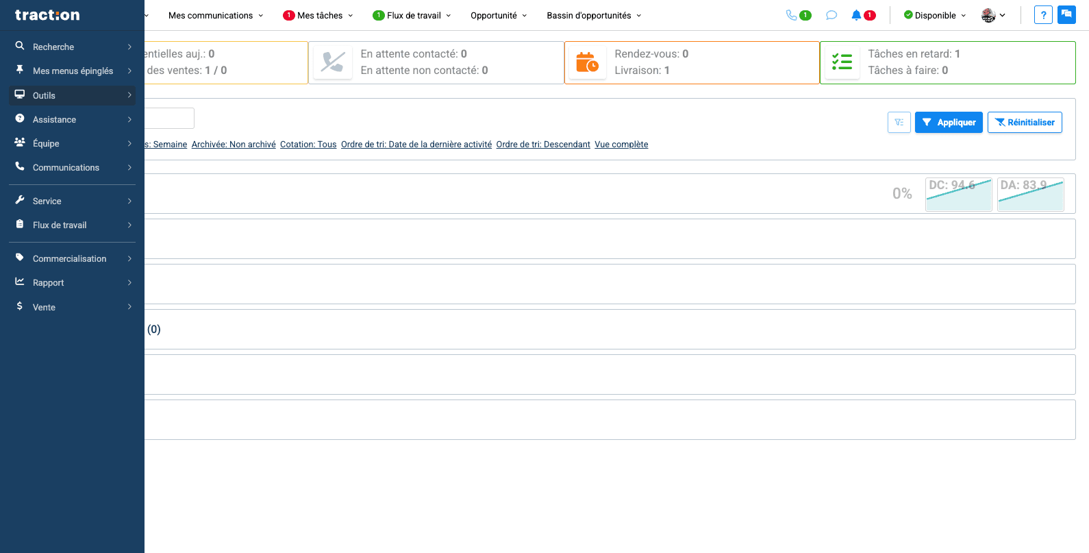 Step #1: Dans le menu de Gauche, cliquez sur "outils"