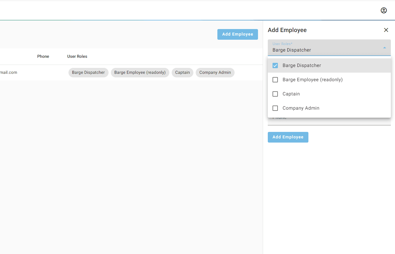 Step #4: Select the desired permission level from the User Roles dropdown menu.