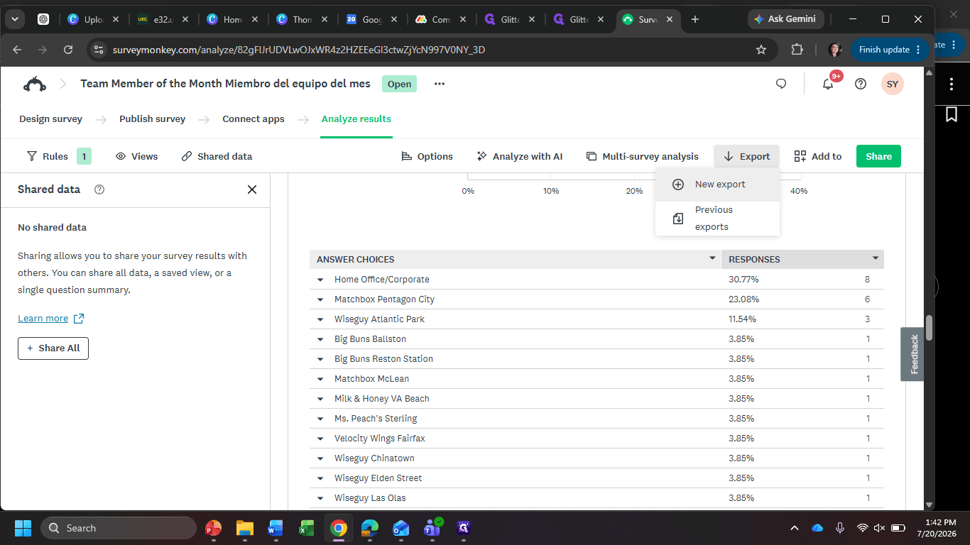 Step #12: Click + New export from the menu.