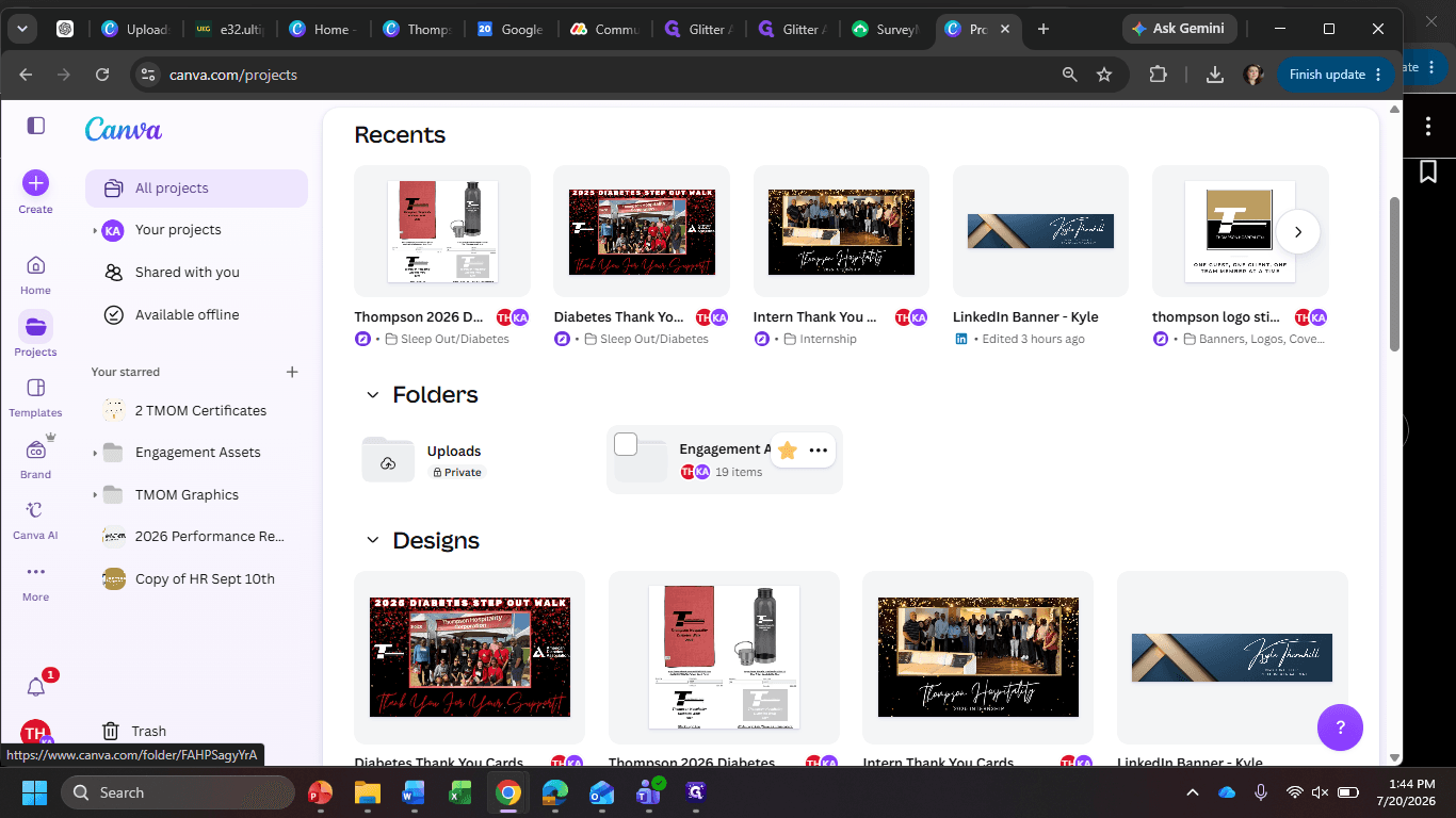 Step #17: Open Canva and click the Engagement Assets folder.
