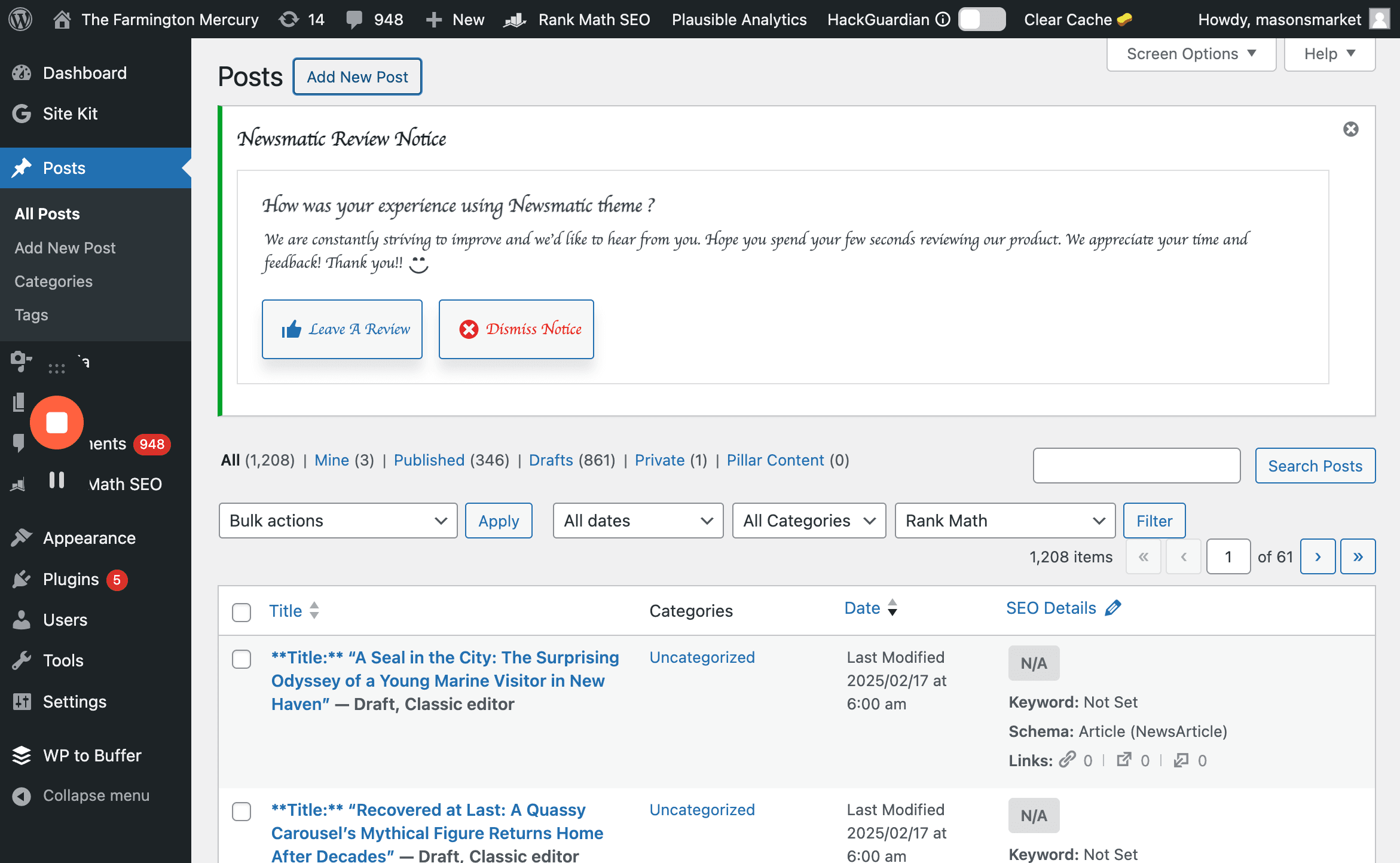 Step #6: Click on "Add New Post"