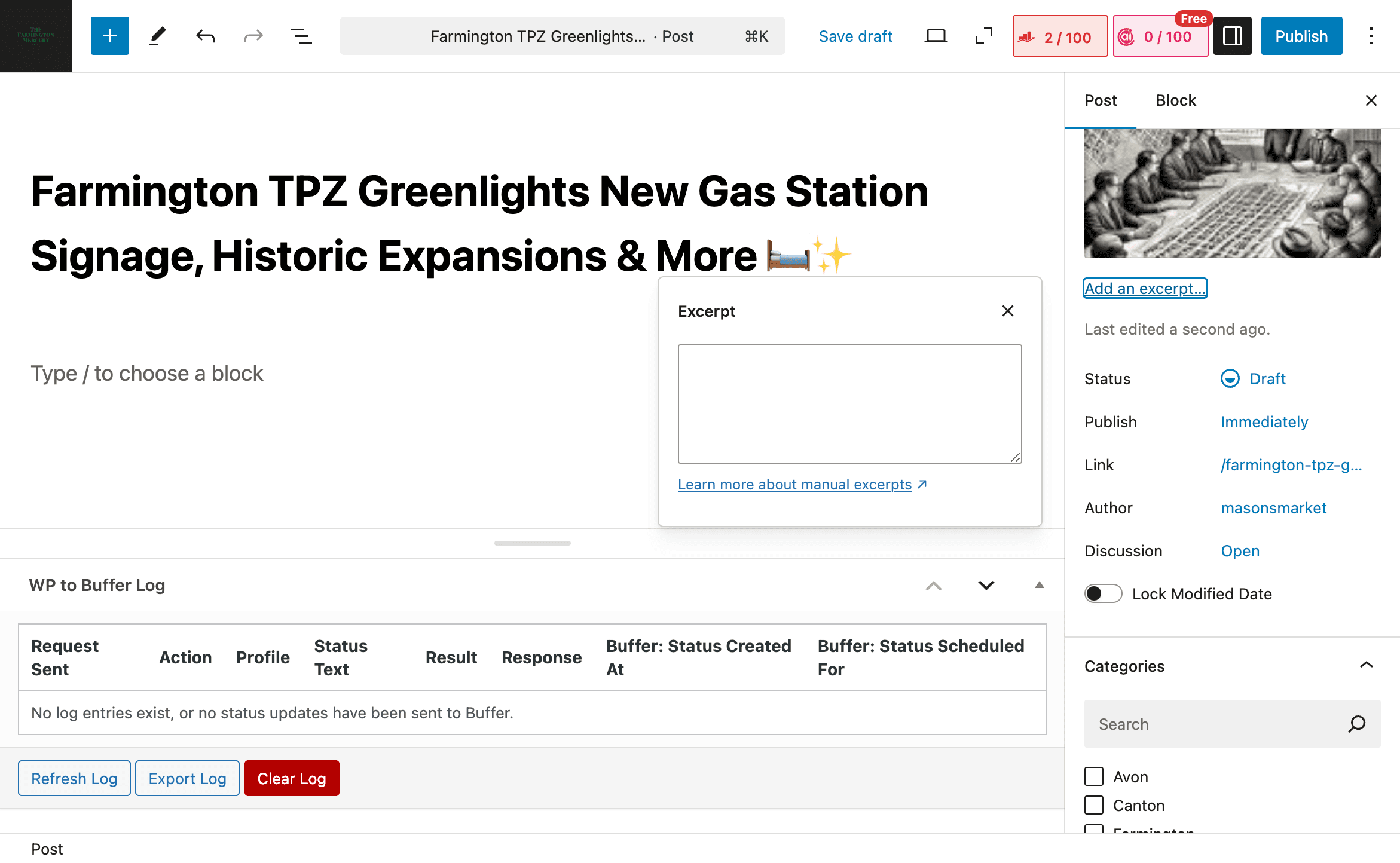 Step #26: Click on "Add an excerpt"