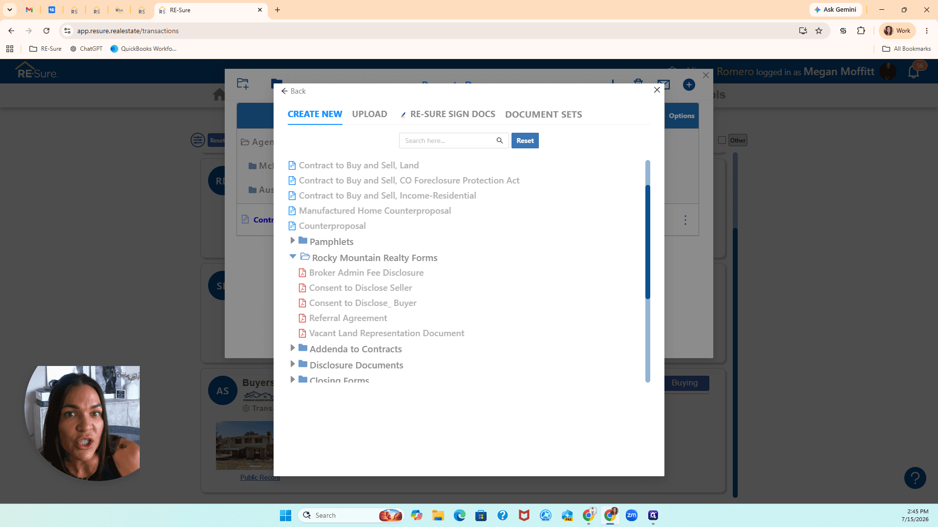 Step #8: Click on the required document, such as the Consent to Disclose for Buyer, to add it to your transaction.