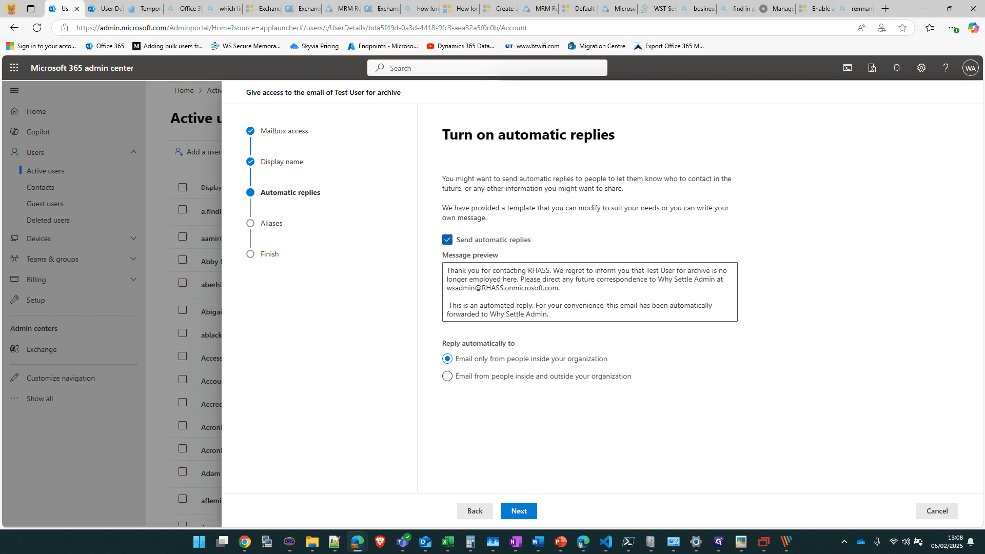 Step #13: If they've requested automatic replies, you can enable this feature.