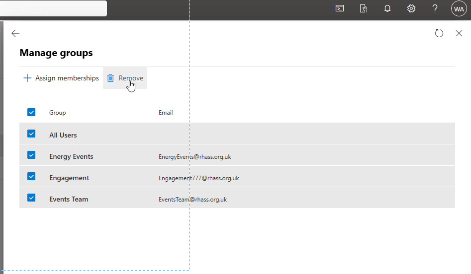 Step #22: Select all groups, and click 'Remove'