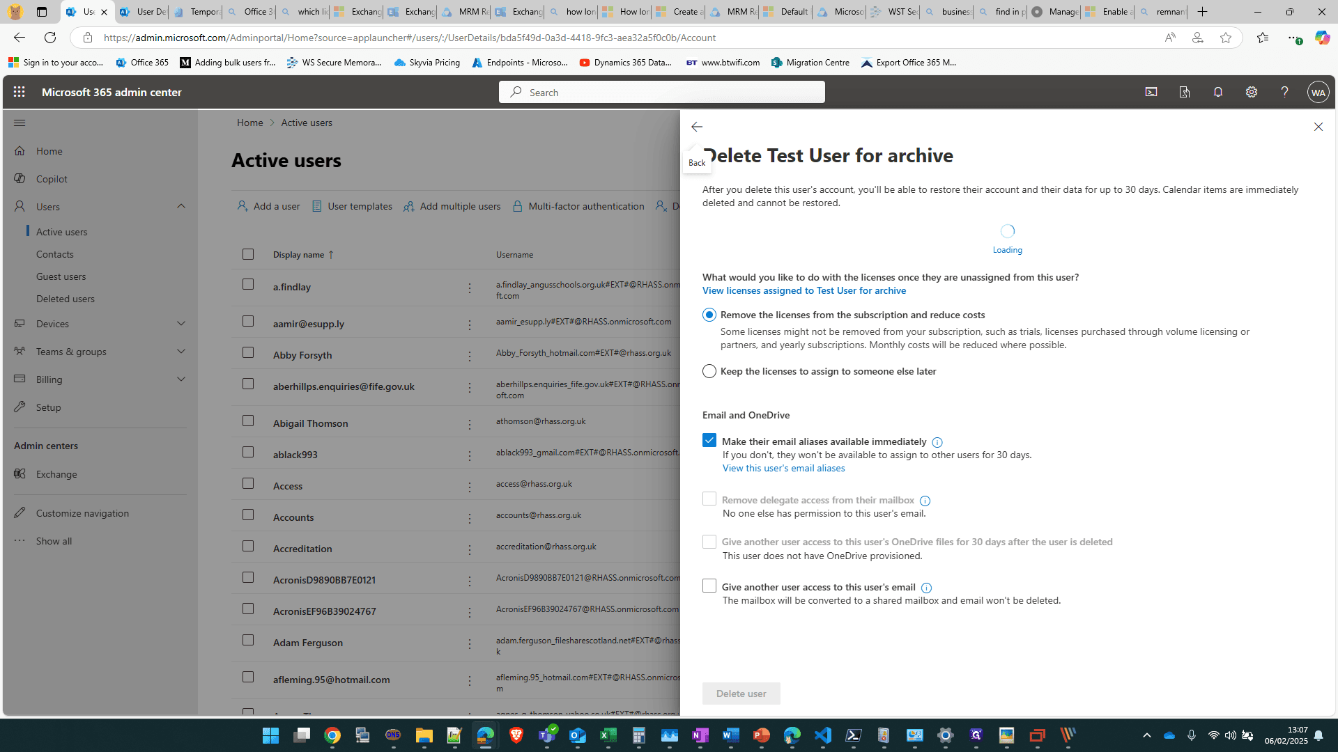 Step #4: Depending on how licensed, by default select 'Remove the licenses from the subscription and reduce costs'