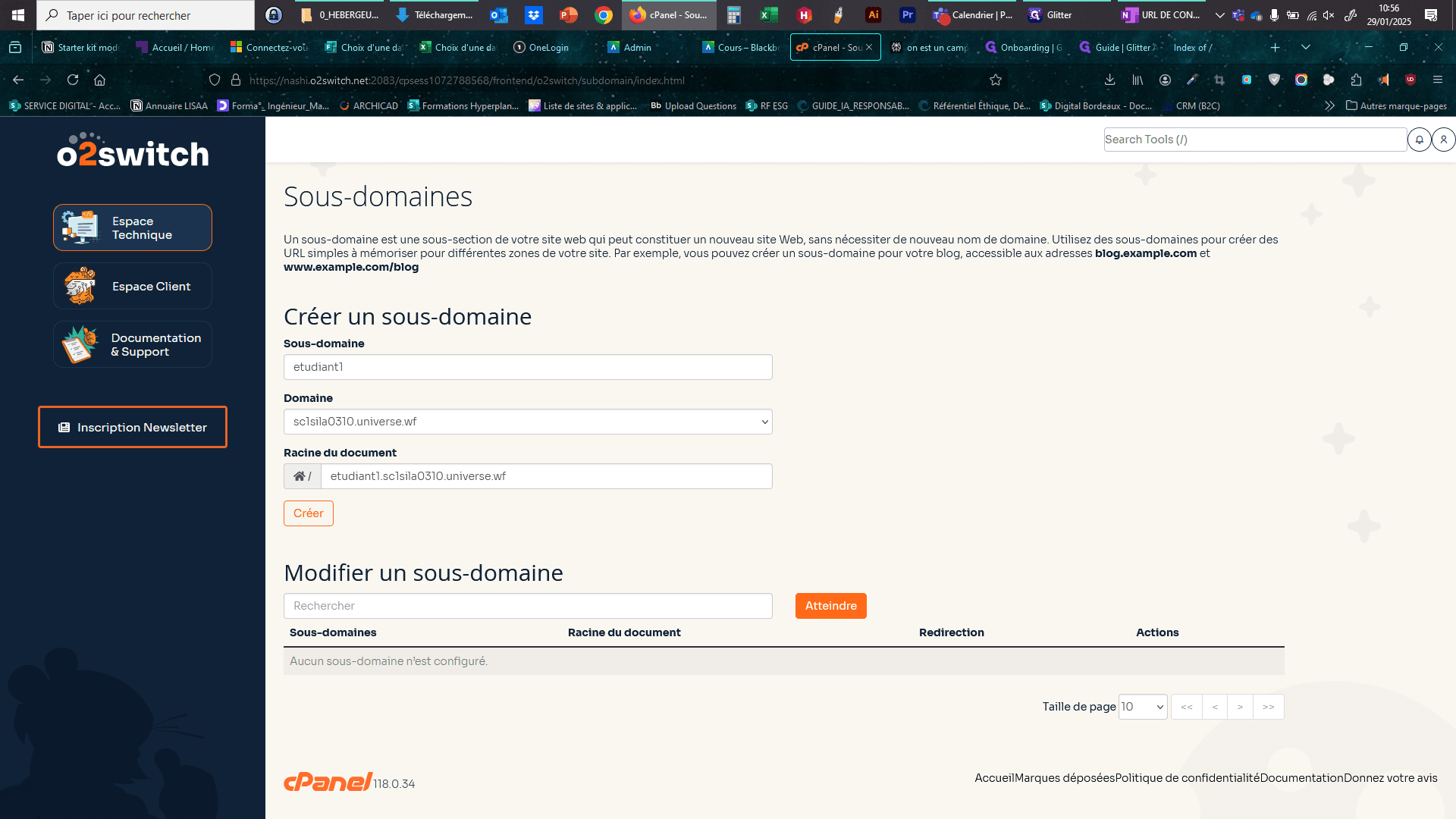 Step #4: Nommer votre sous-domaine puis cliquer sur "Créer"