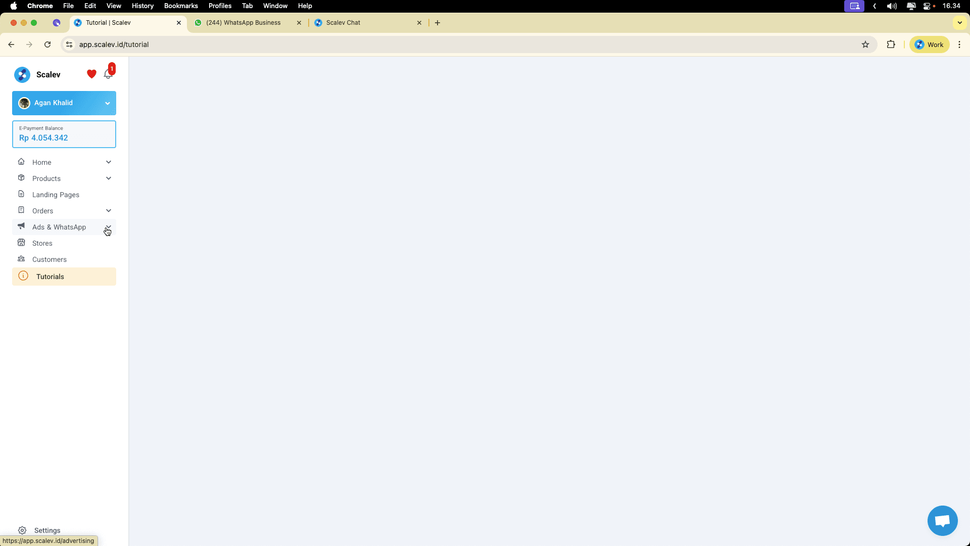Step #1: Ke menu "Ads & WhatsApp"