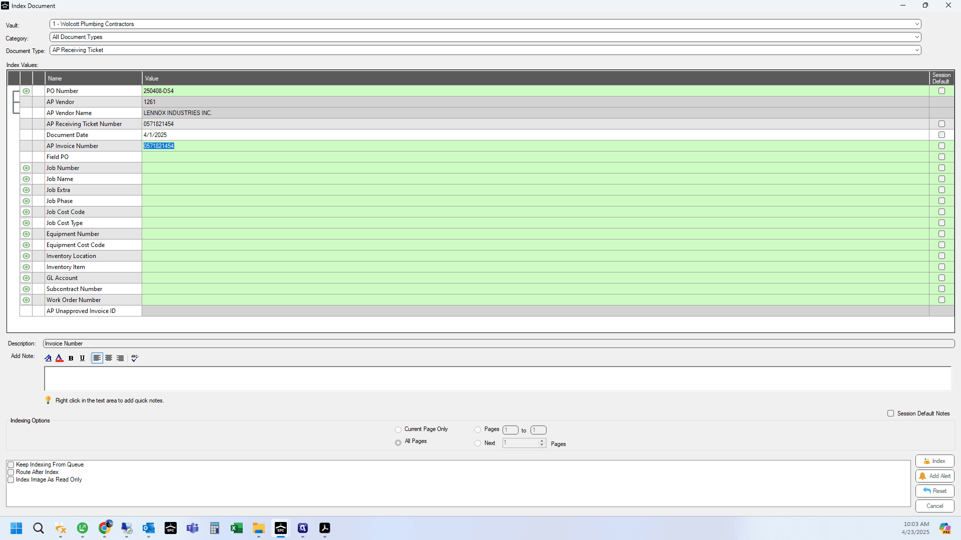 Step #14: Invoice number should appear in two places, see screenshot.