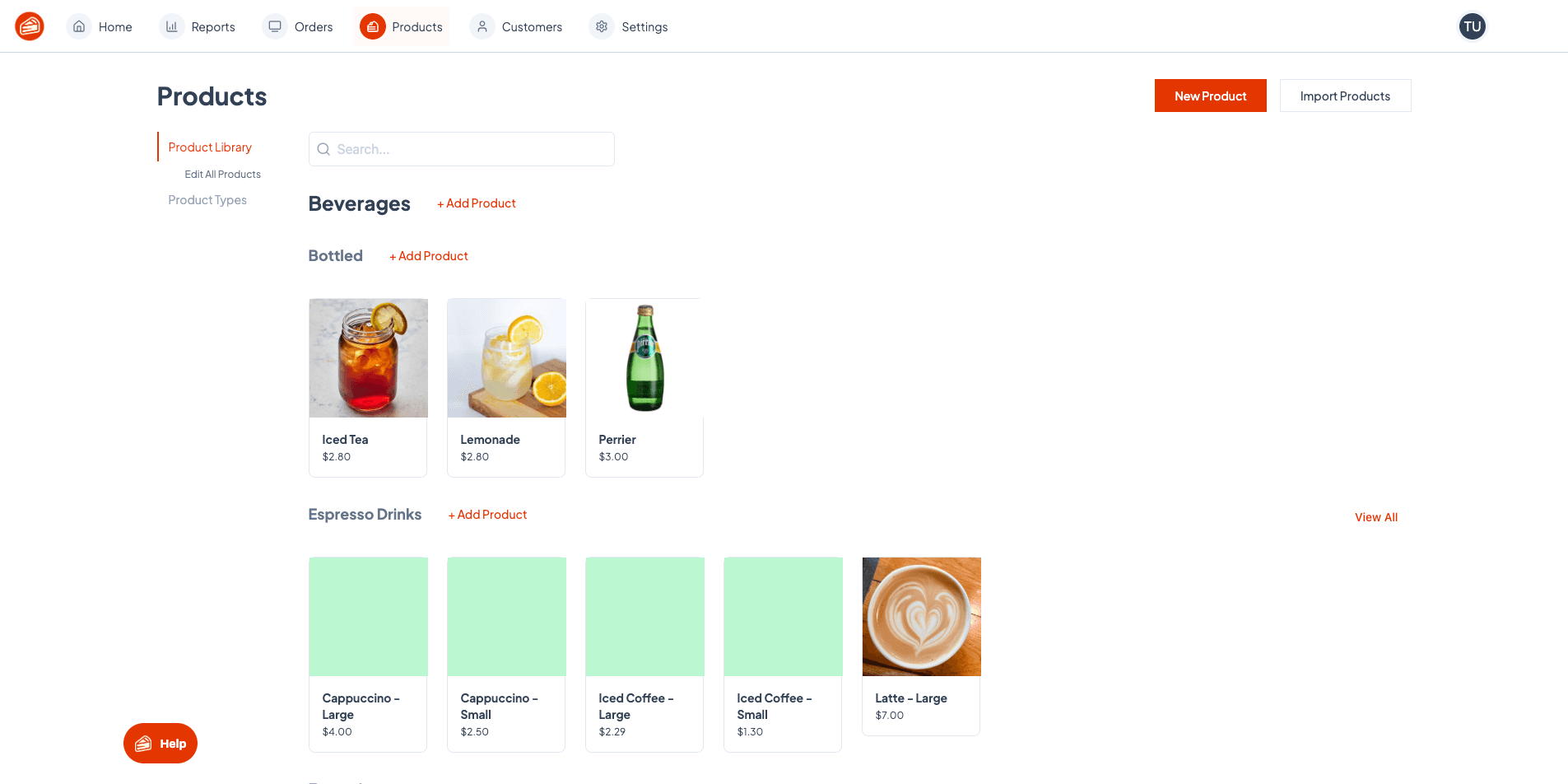 Step #3: Click on "Product Types"