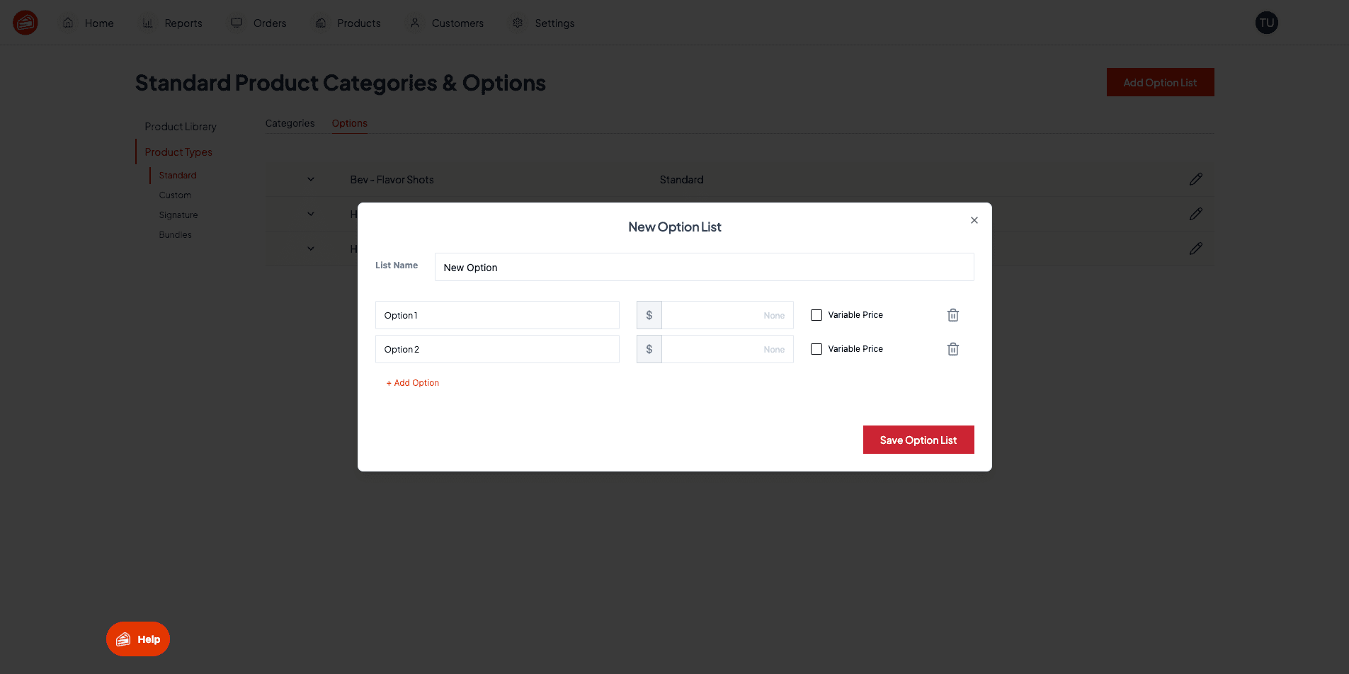Step #16: Click on "Save Option List"