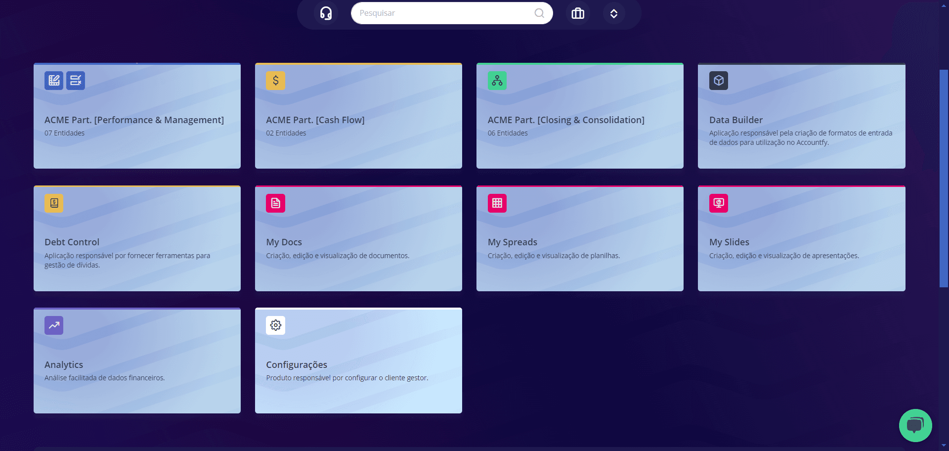 Step #1: Acesse o módulo de Configurações na tela inicial da plataforma