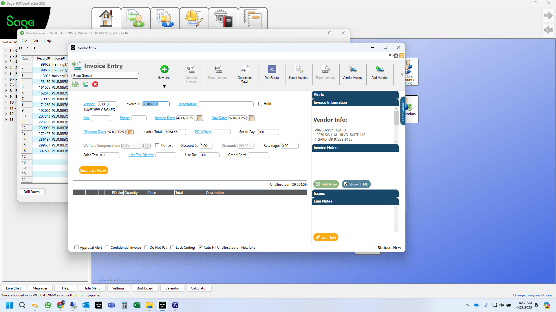 Step #7: Copy the Invoice Number to paste in your email subject line