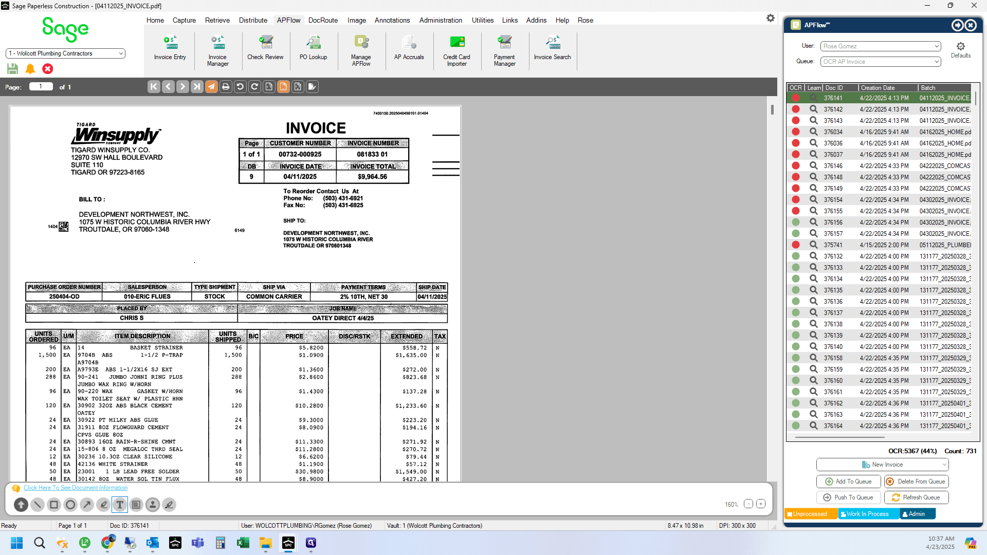 Step #8: Click the paper airplane to open an email which automatically attaches the invoice