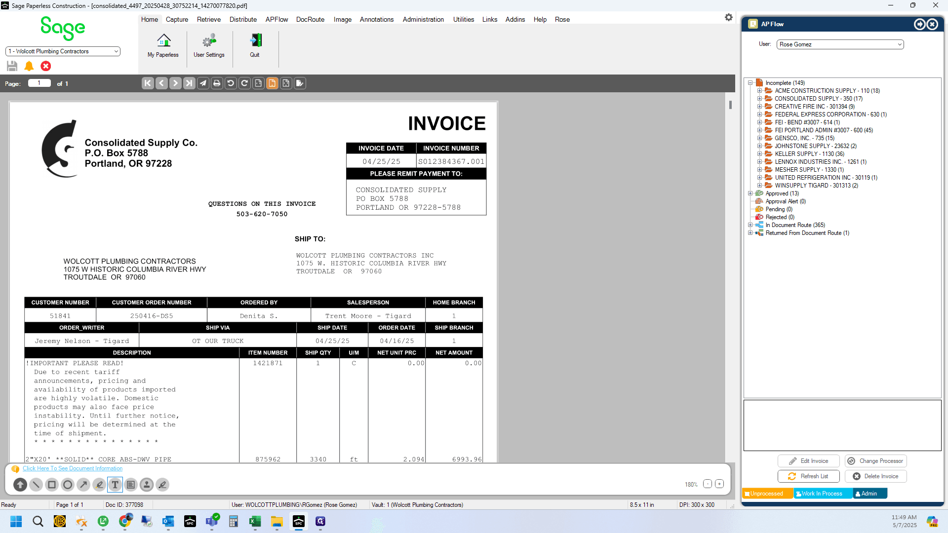 Step #3: Click on the first invoice to begin