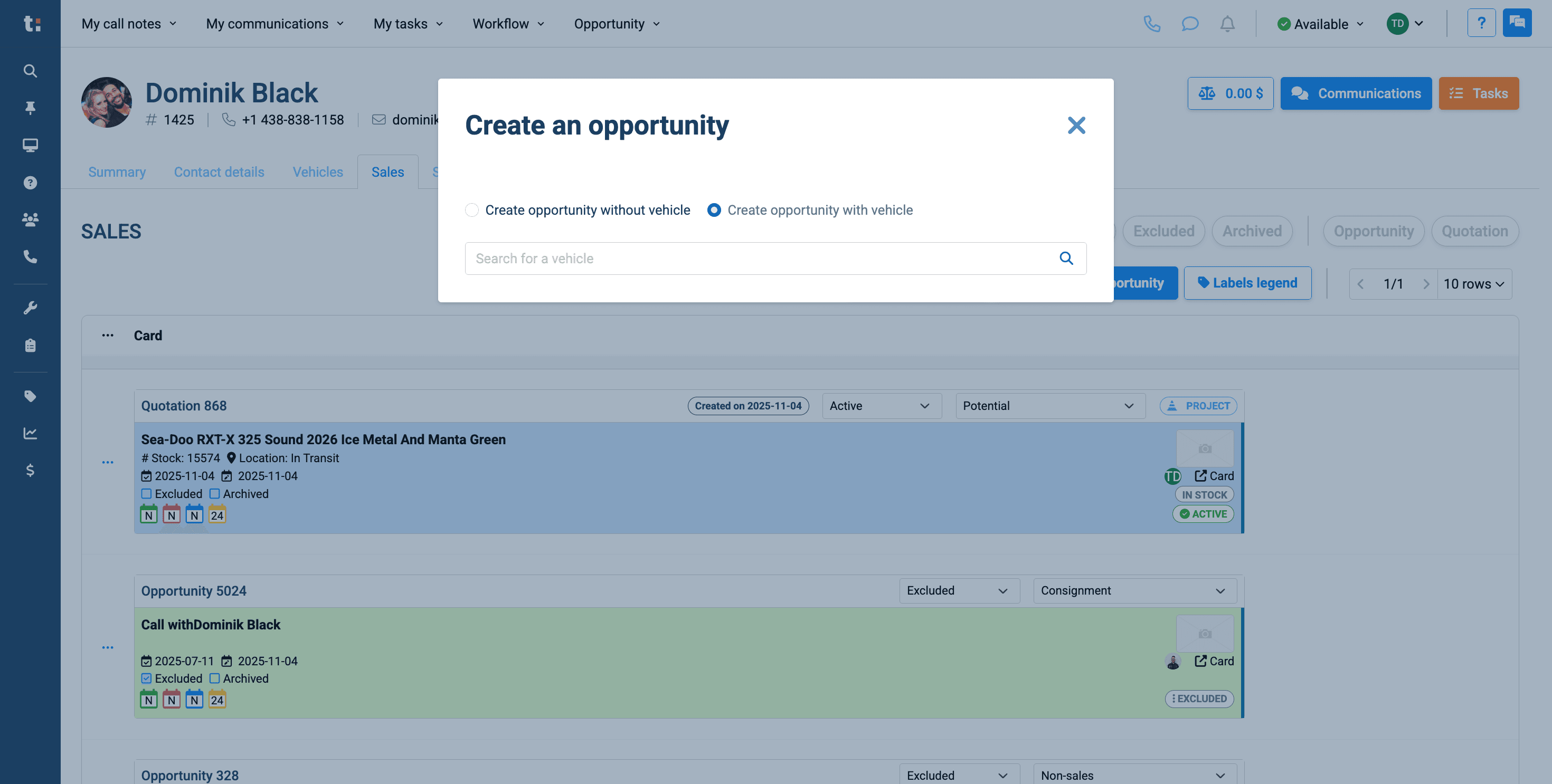 Step #5: You can create an opportunity using your existing inventory,