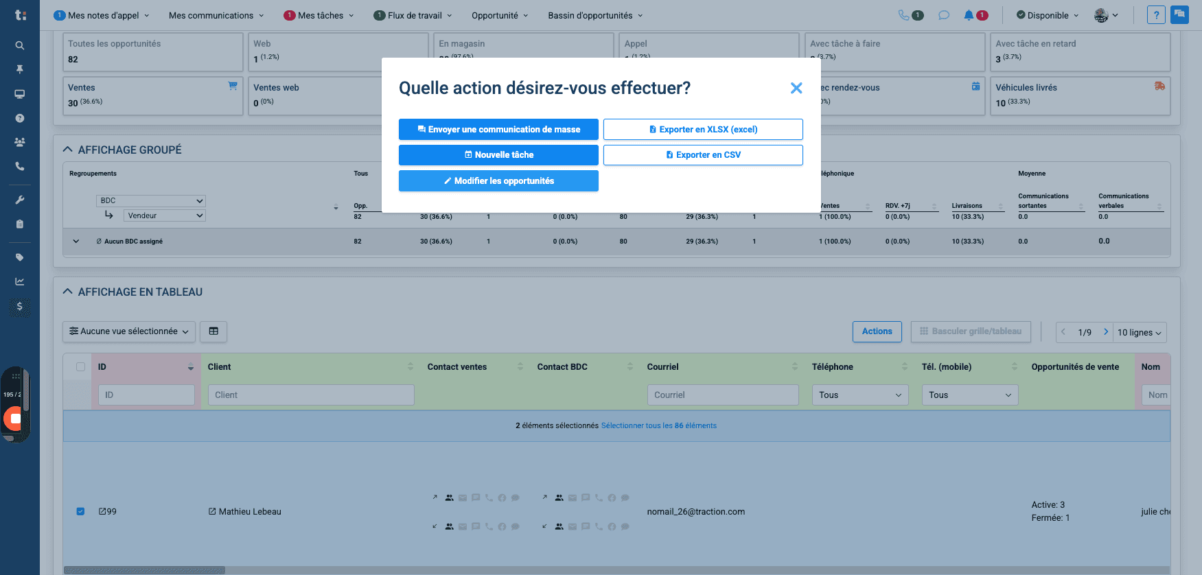 Step #8: Cliquez sur "Modifier les opportunités".