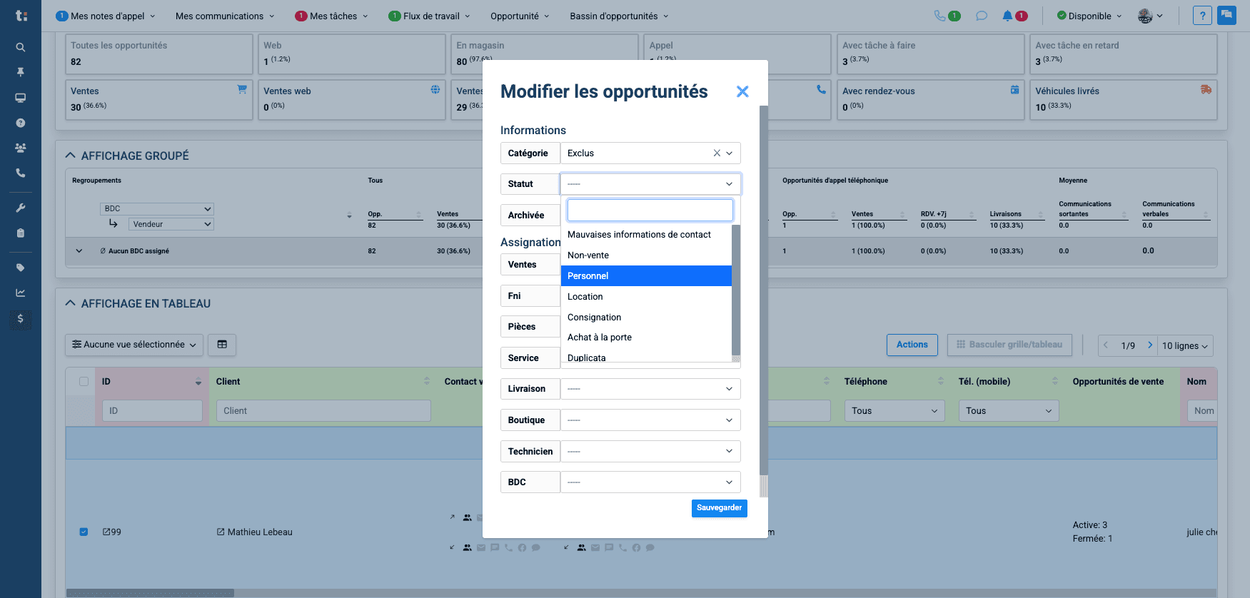 Step #12: Cliquer sur la raison de l'exclusion
