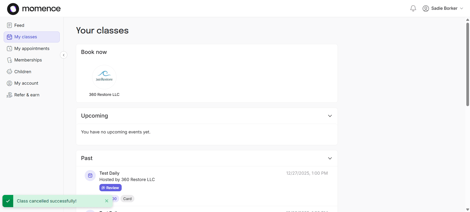 Step #8: Notification of successful cancellation.