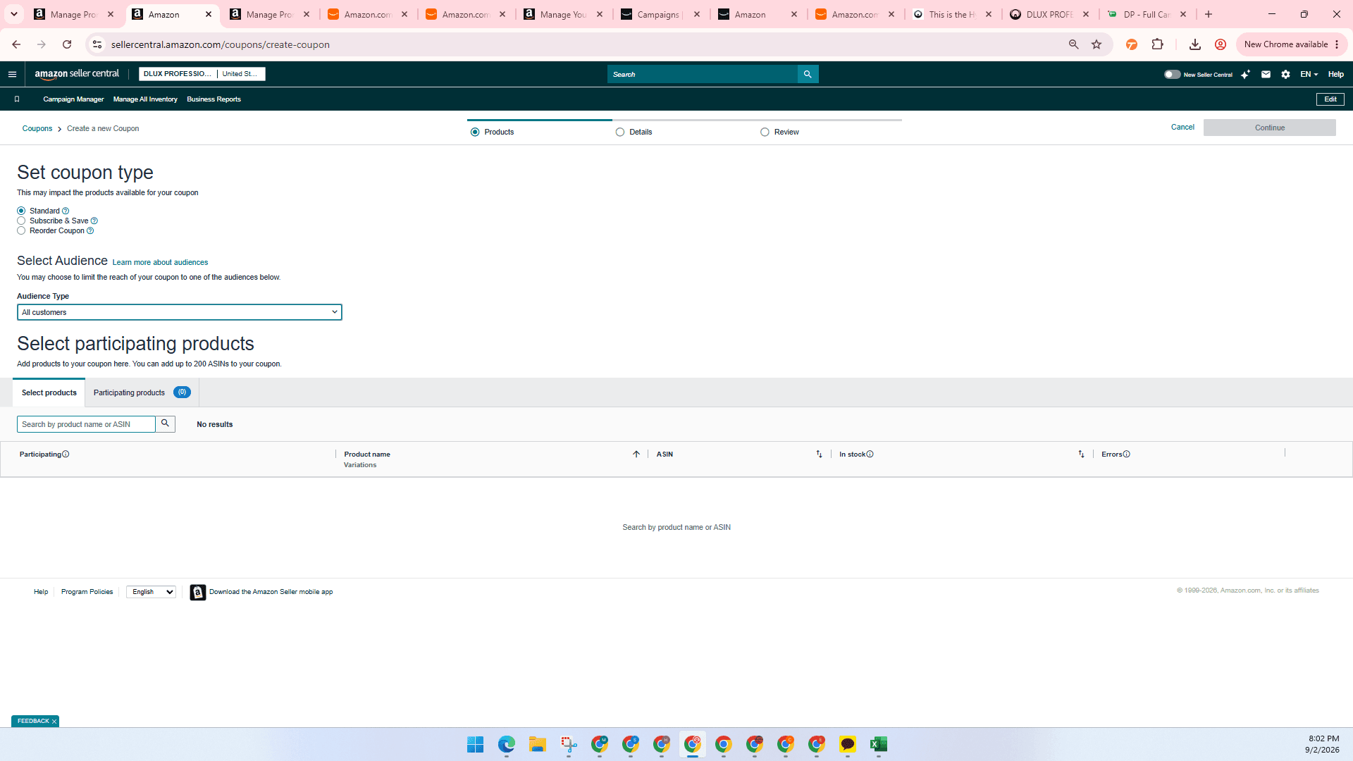 Step #7: Enter the target product's ASIN into the Search by product name or ASIN field.