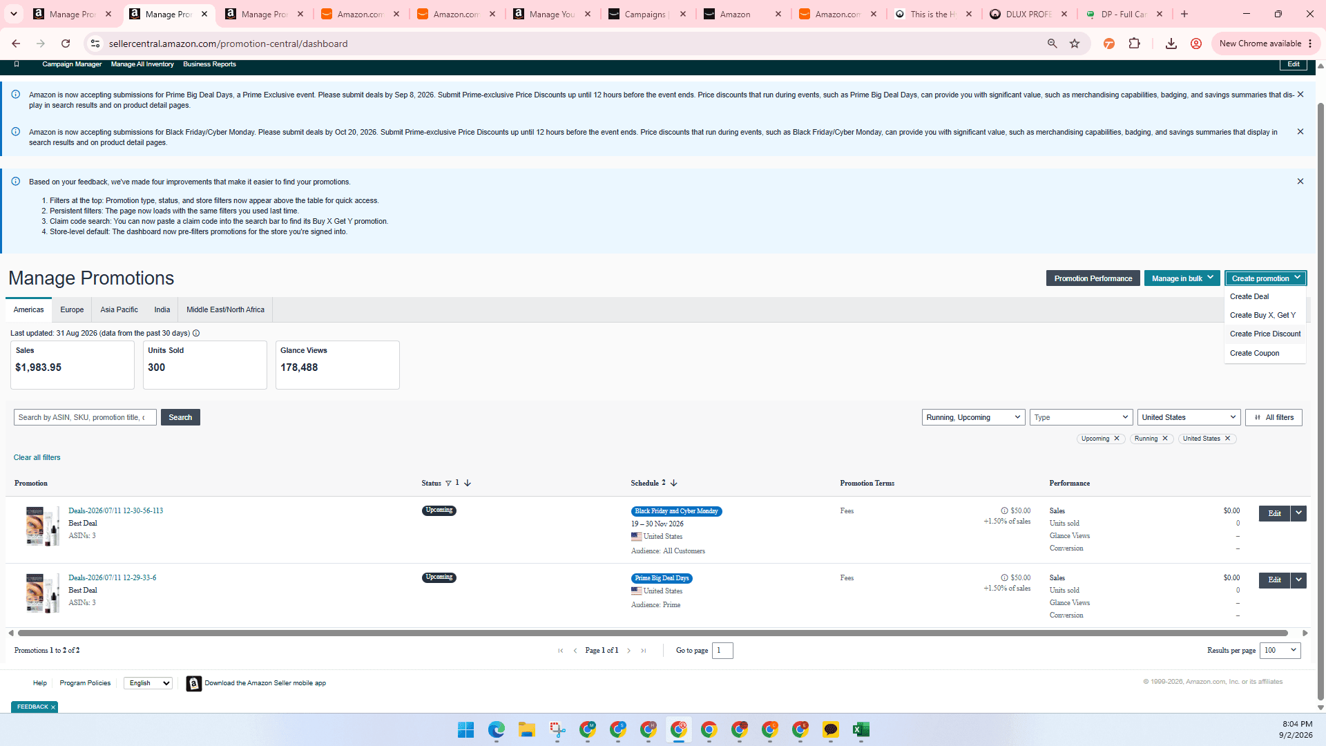 Step #19: Click Create Price Discount from the Create promotion dropdown menu.
