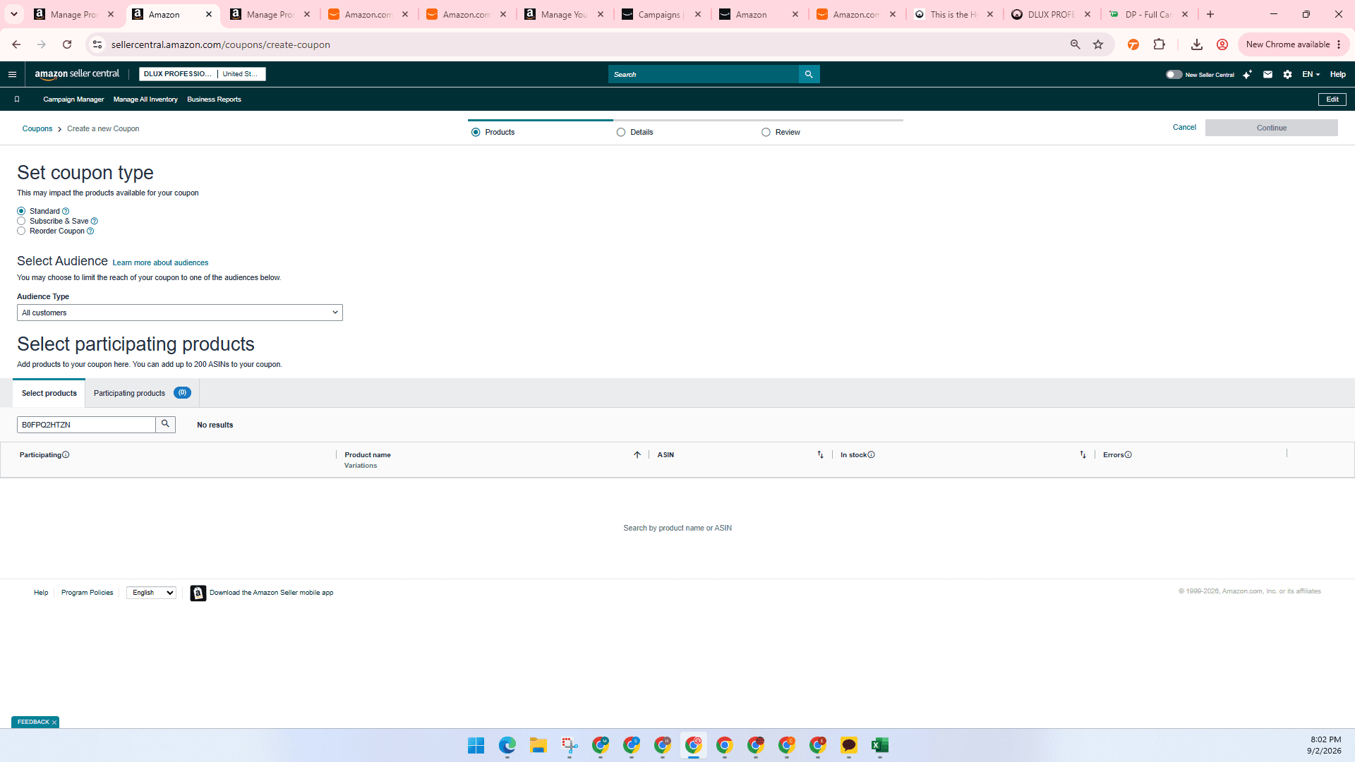 Step #8: Click the search icon to locate the product listing.