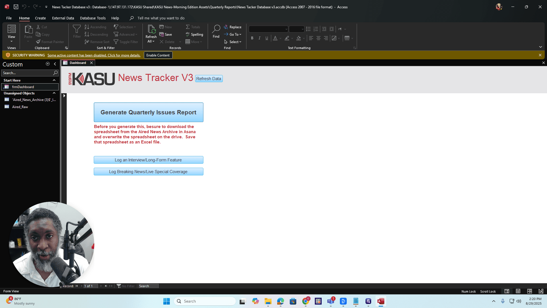 Step #8: Click on "Enable Content"