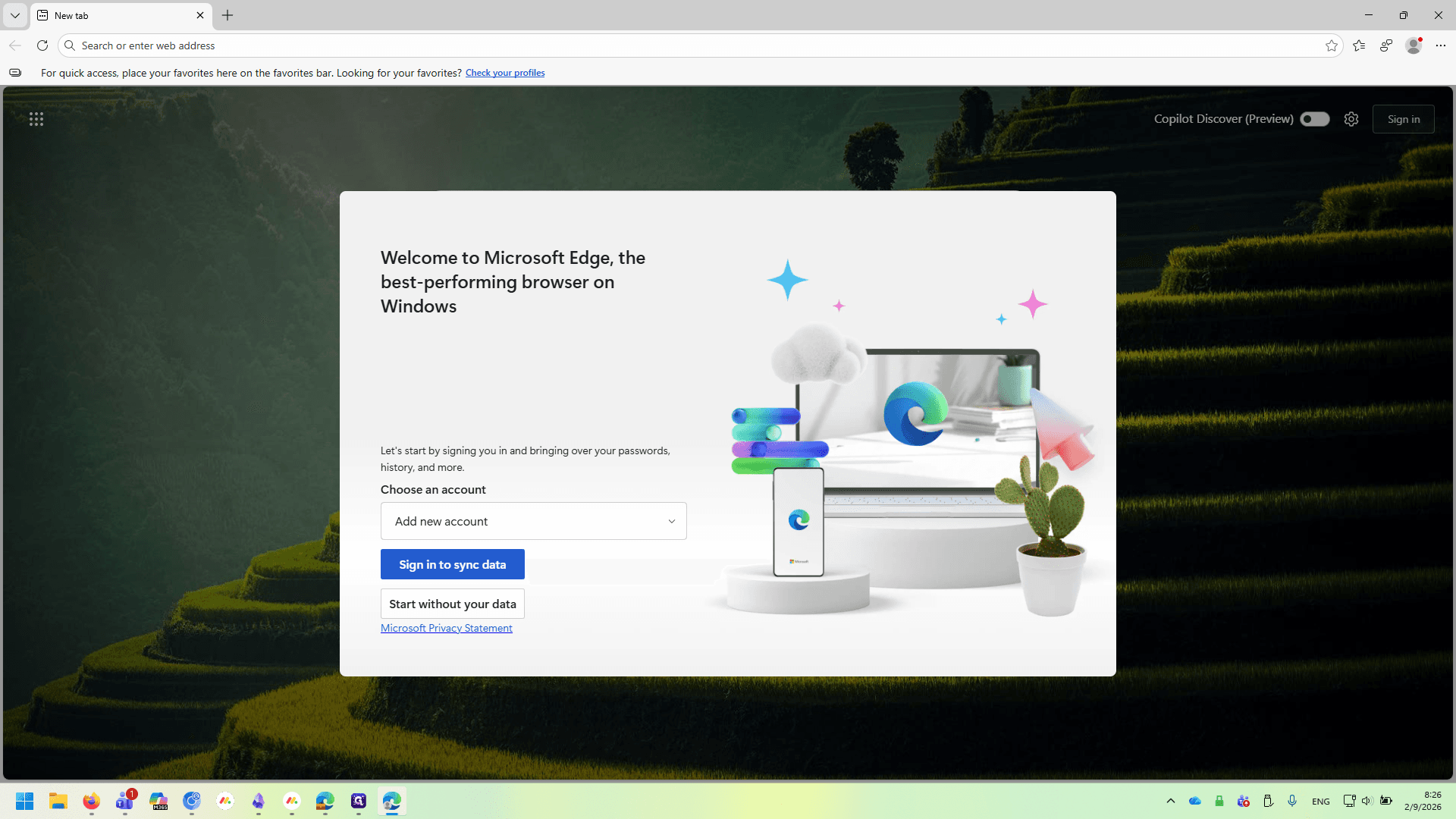 Step #6: Click on "Sign in to sync data"