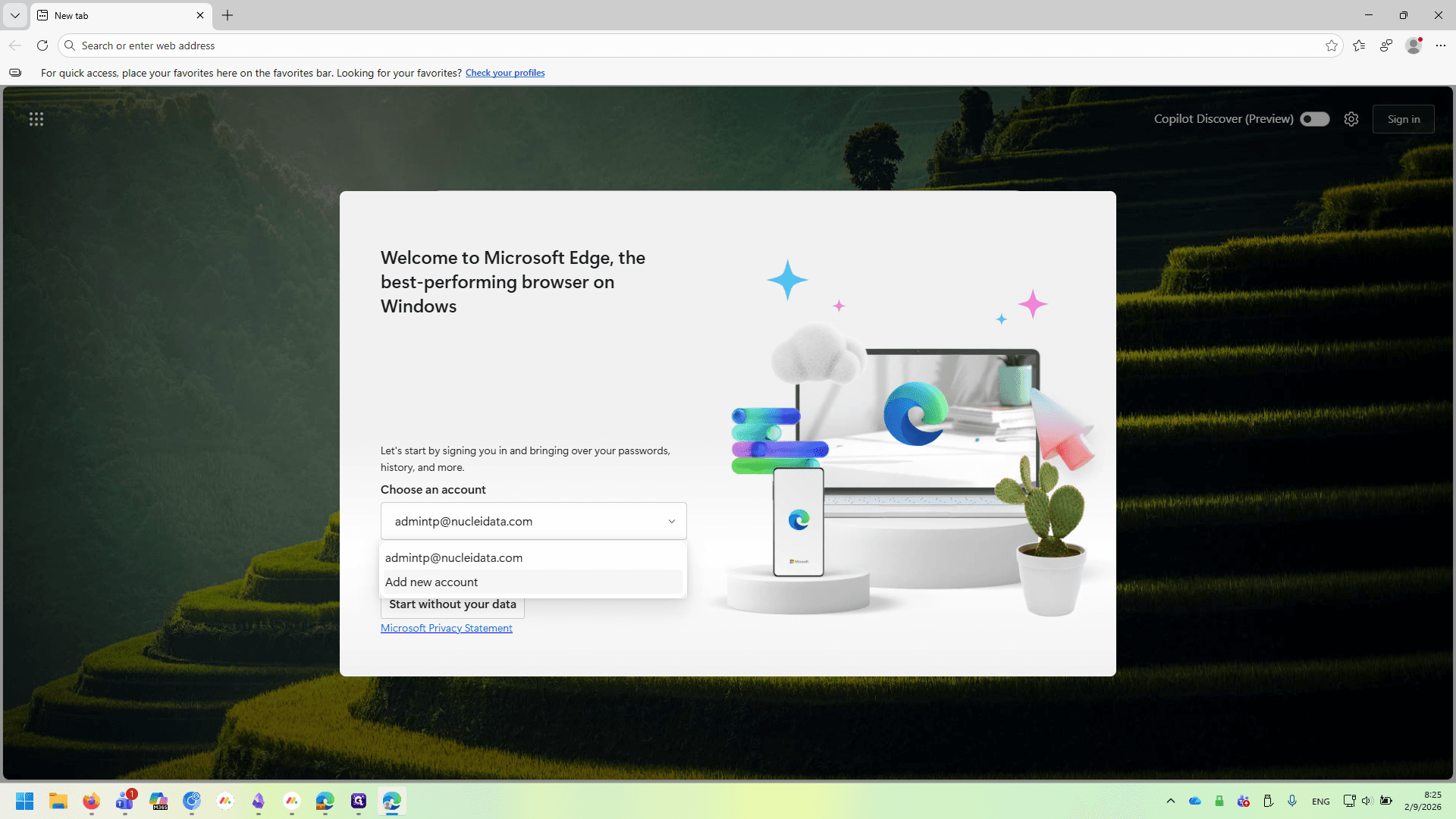 Step #5: Click on "Add new account"