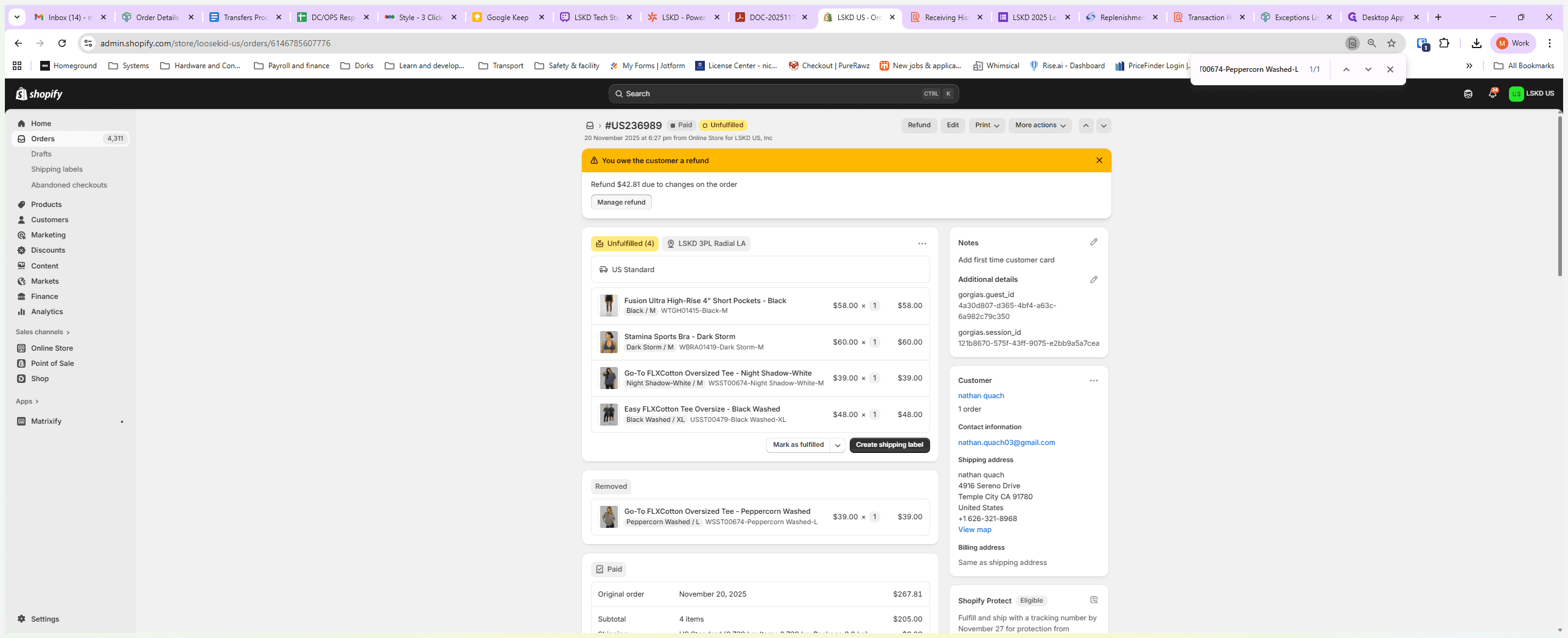 Step #17: Click on "Manage refund"